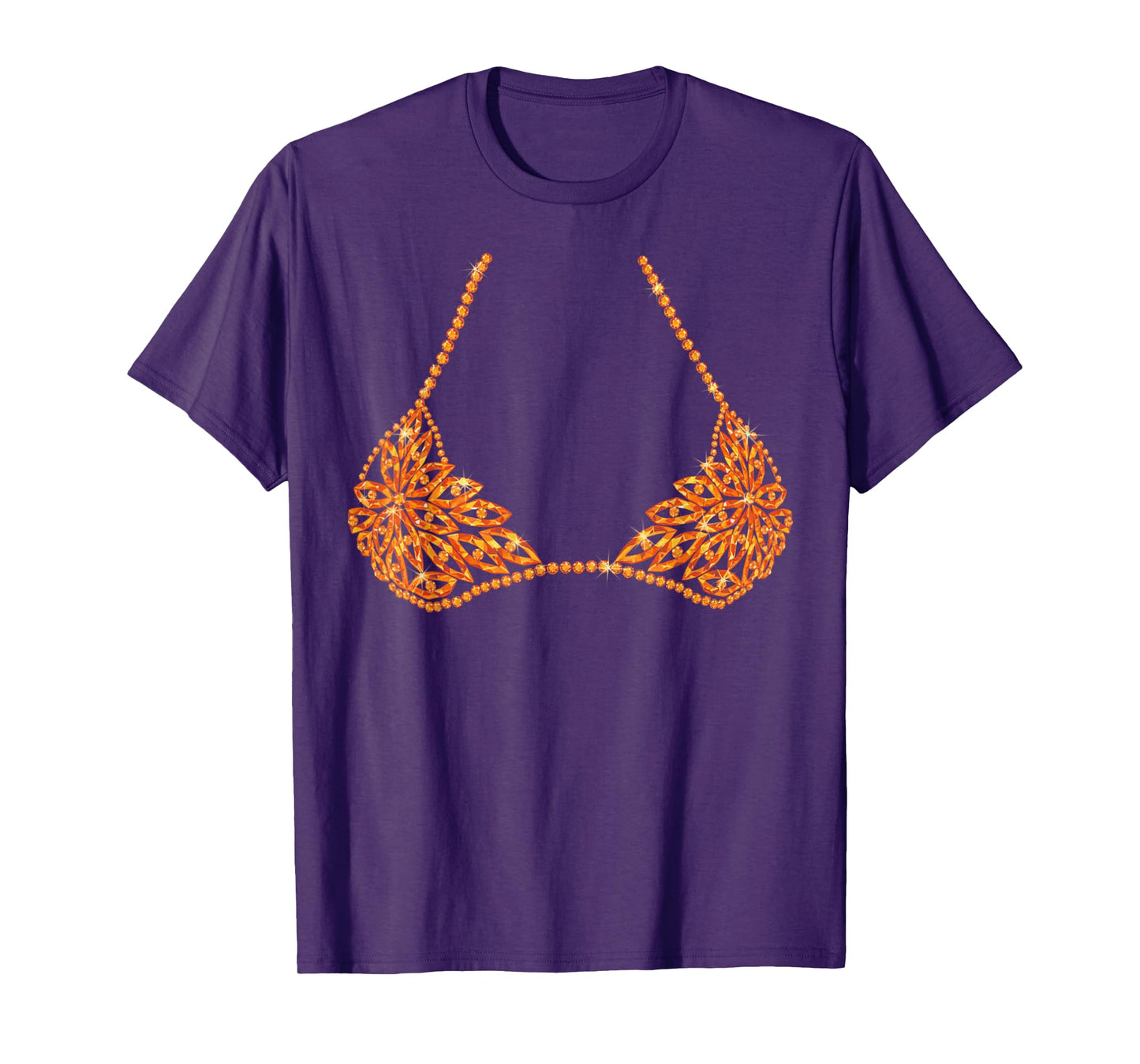 Halloween Orange Bra Design Costume Show Girls Cat Lover T-Shirt