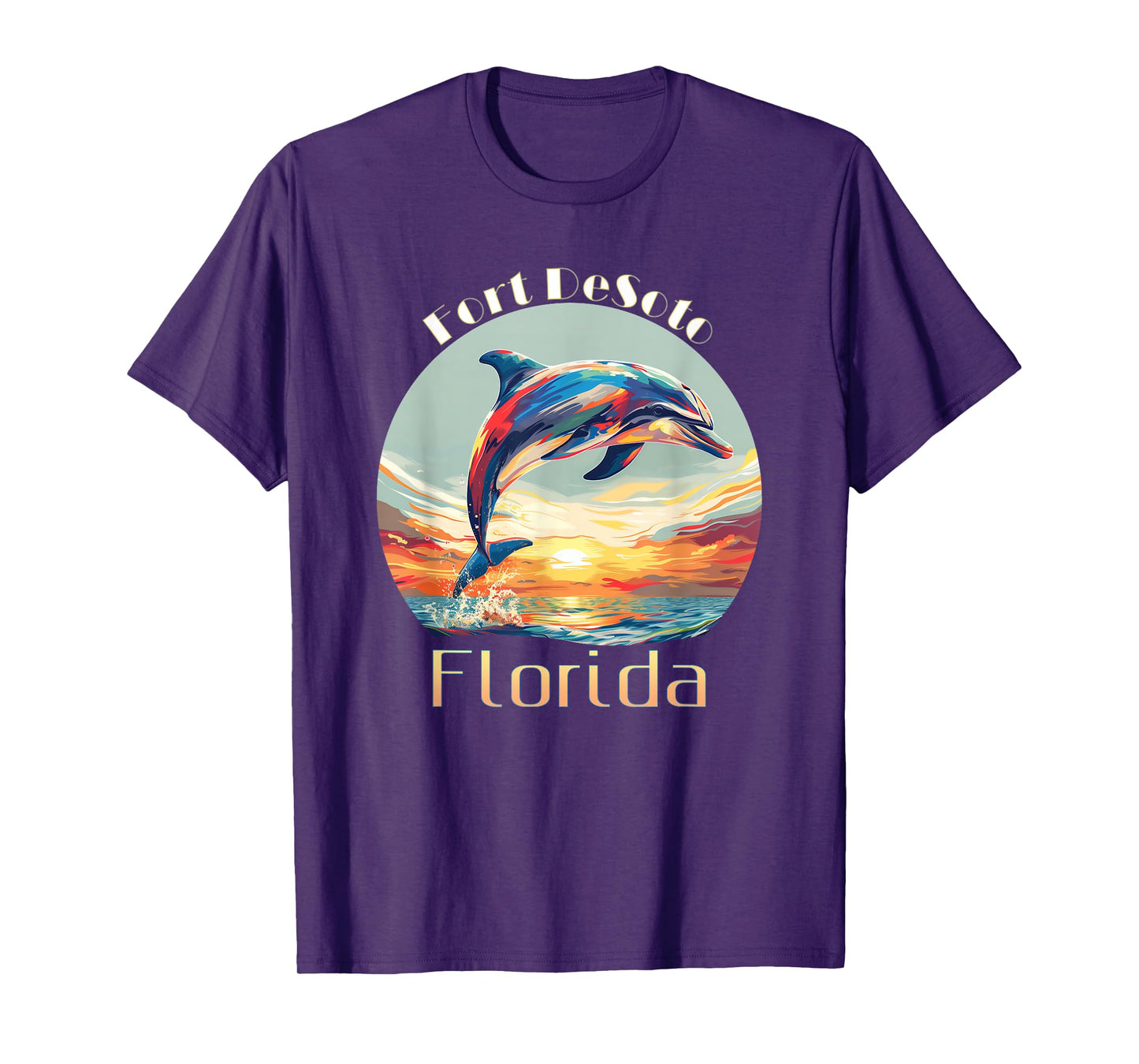Fort DeSoto Florida Summer Vacation Beach Dolphin T-Shirt