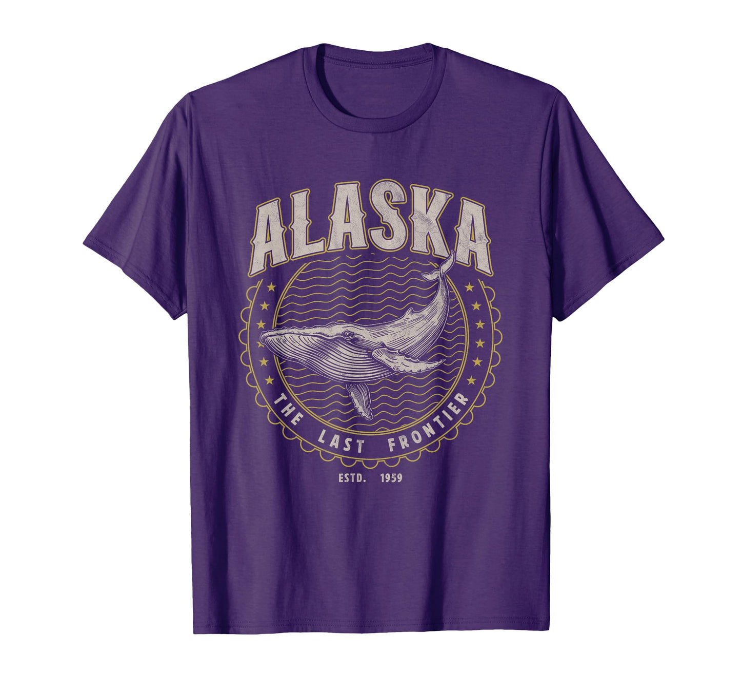 Alaska Last Frontier Whale USA Vintage T-Shirt