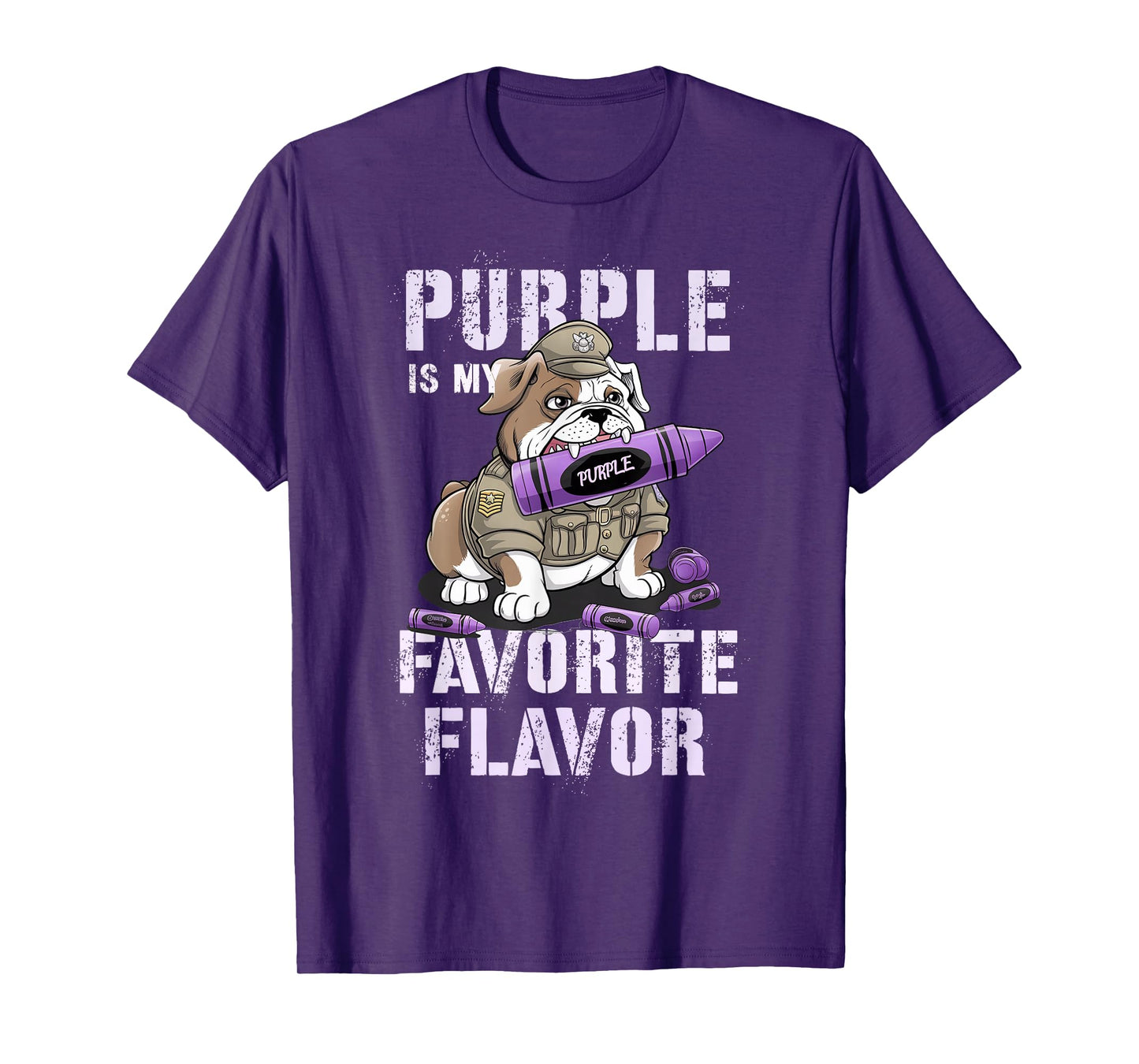 Cute Purple Up Military Kids Crayon MY FAVORITE FLAVOR Grunt T-Shirt