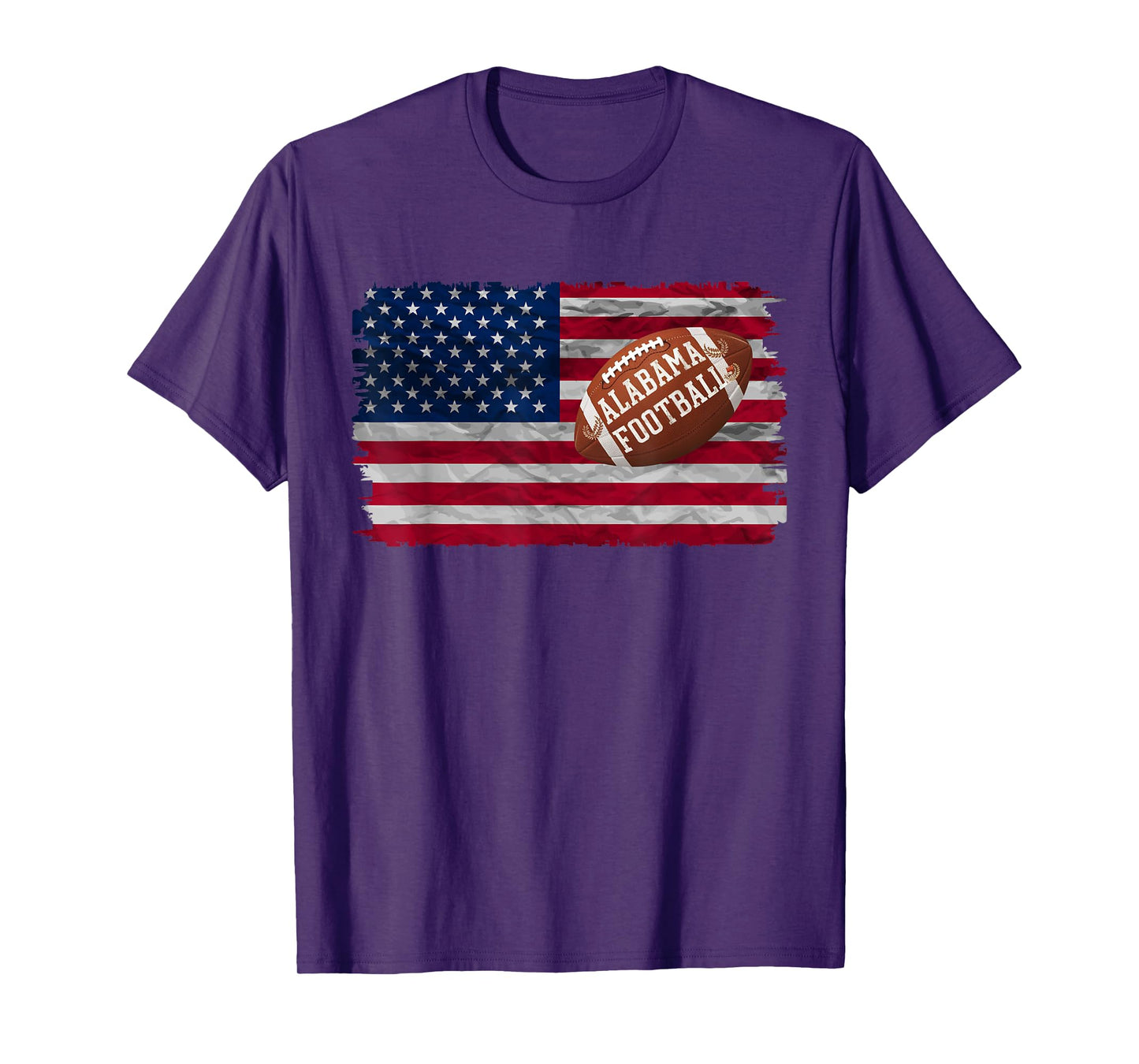 Patriotic USA Flag Alabama Football Season Party Funny Women Men T-Shirt