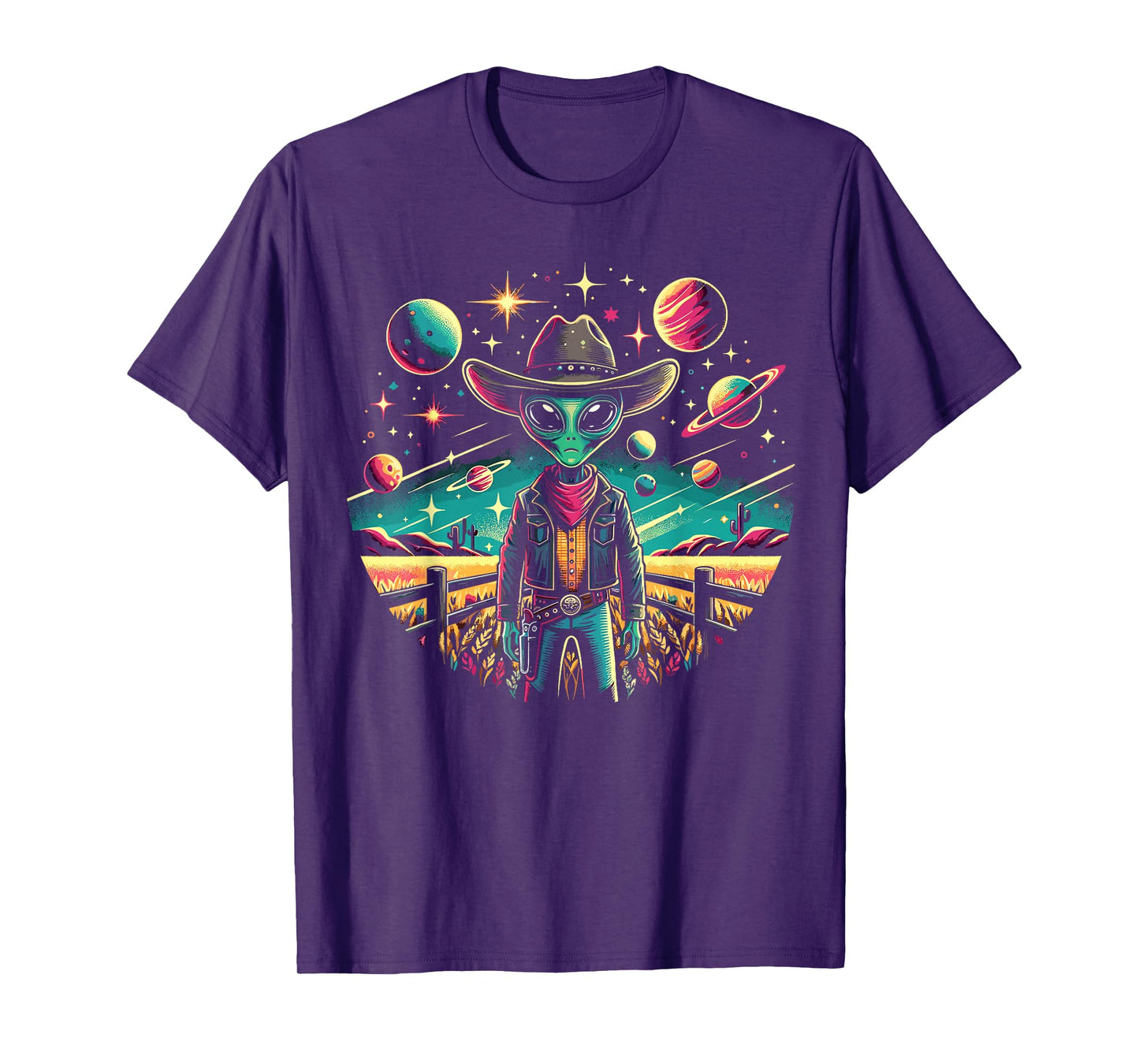 Alien Lover Flying Saucer UFO Extraterrestrial Cowboy T-Shirt