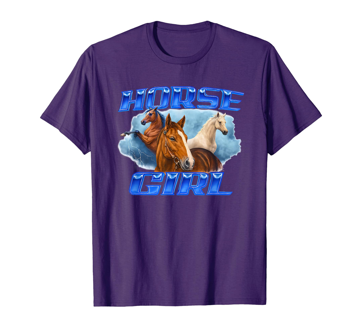 Horse Girl Lightning Funny for Men Women T-Shirt