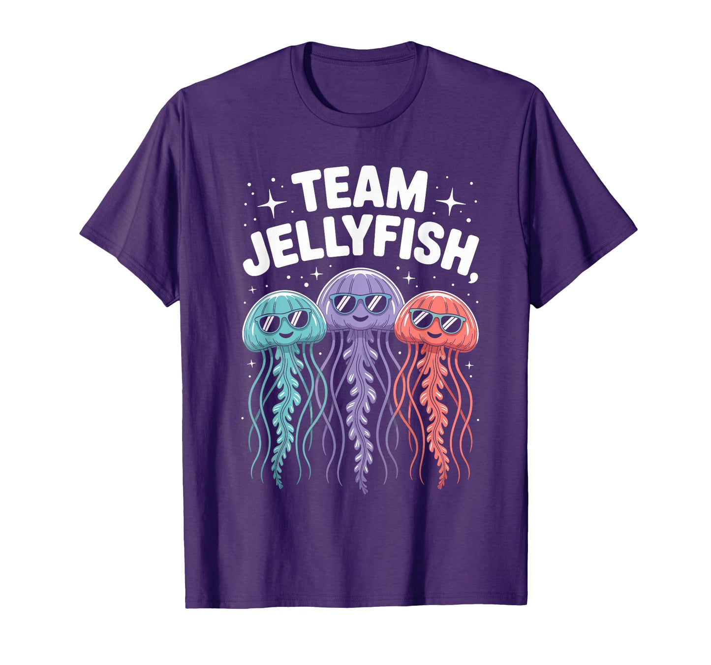 Jellyfish Team Funny Cartoon Ocean Birthday Party Style T-Shirt