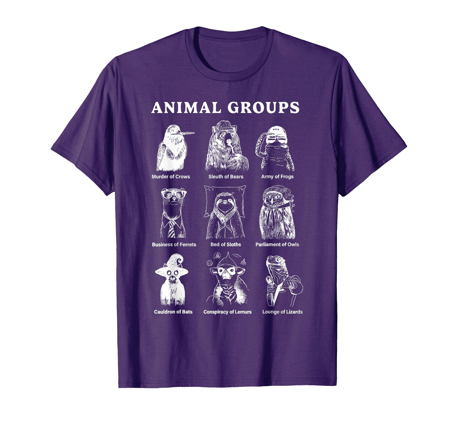 Animal Groups Educational Wildlife Animals Of The World T-Shirt