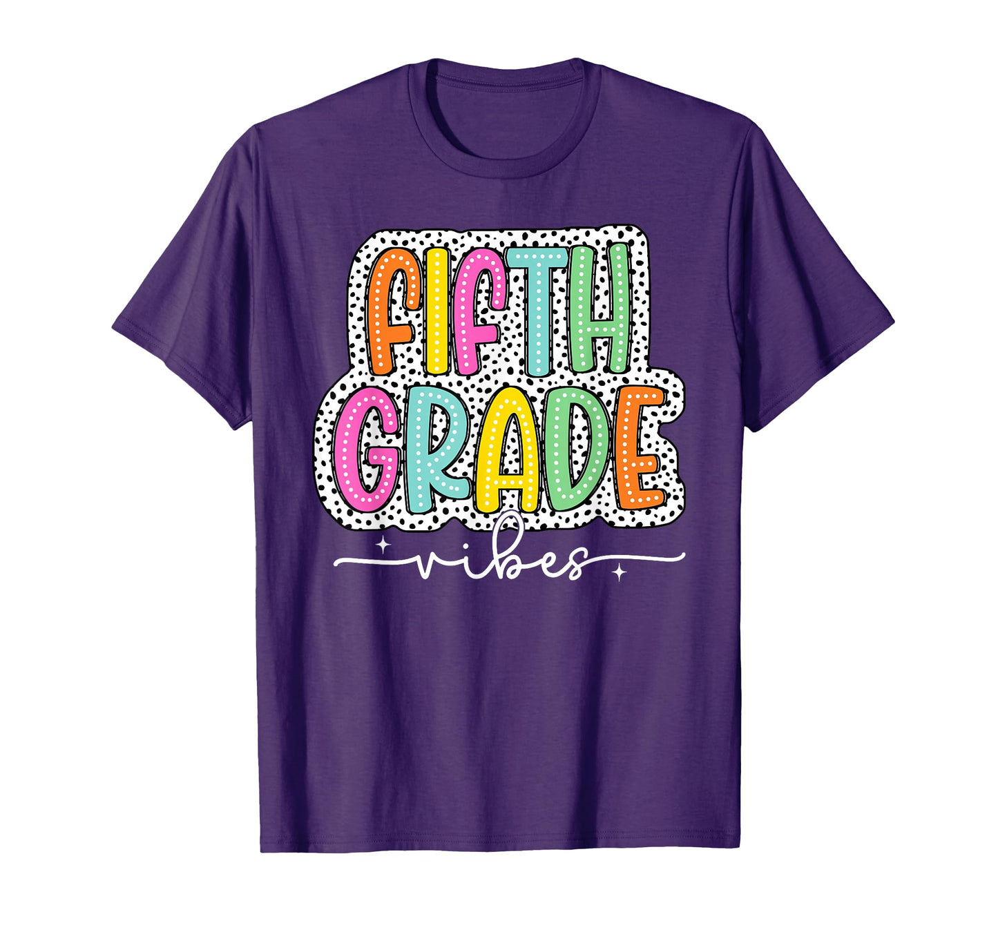 5th Fifth Grade Vibes Back to School Dalmatian Dots T-Shirt