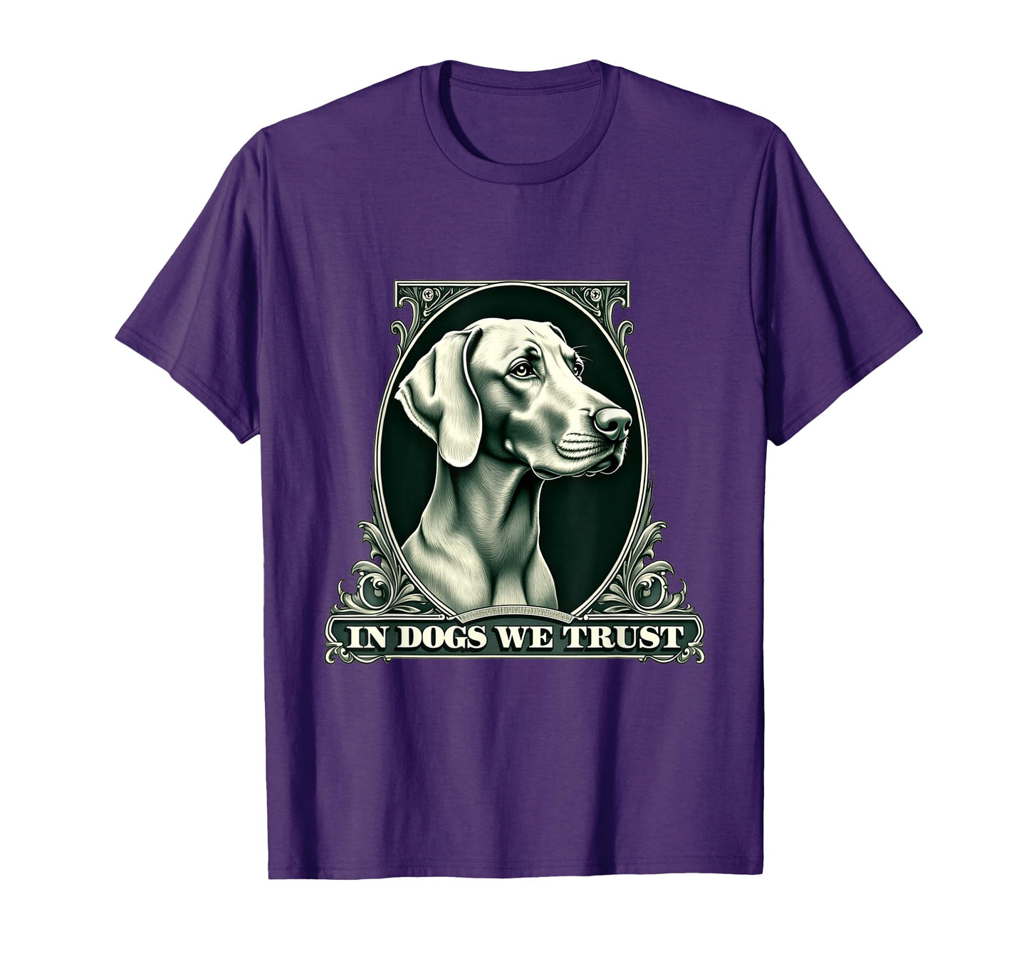 In Weimaraner We Trust Funny Vintage Weimaraner Dog T-Shirt