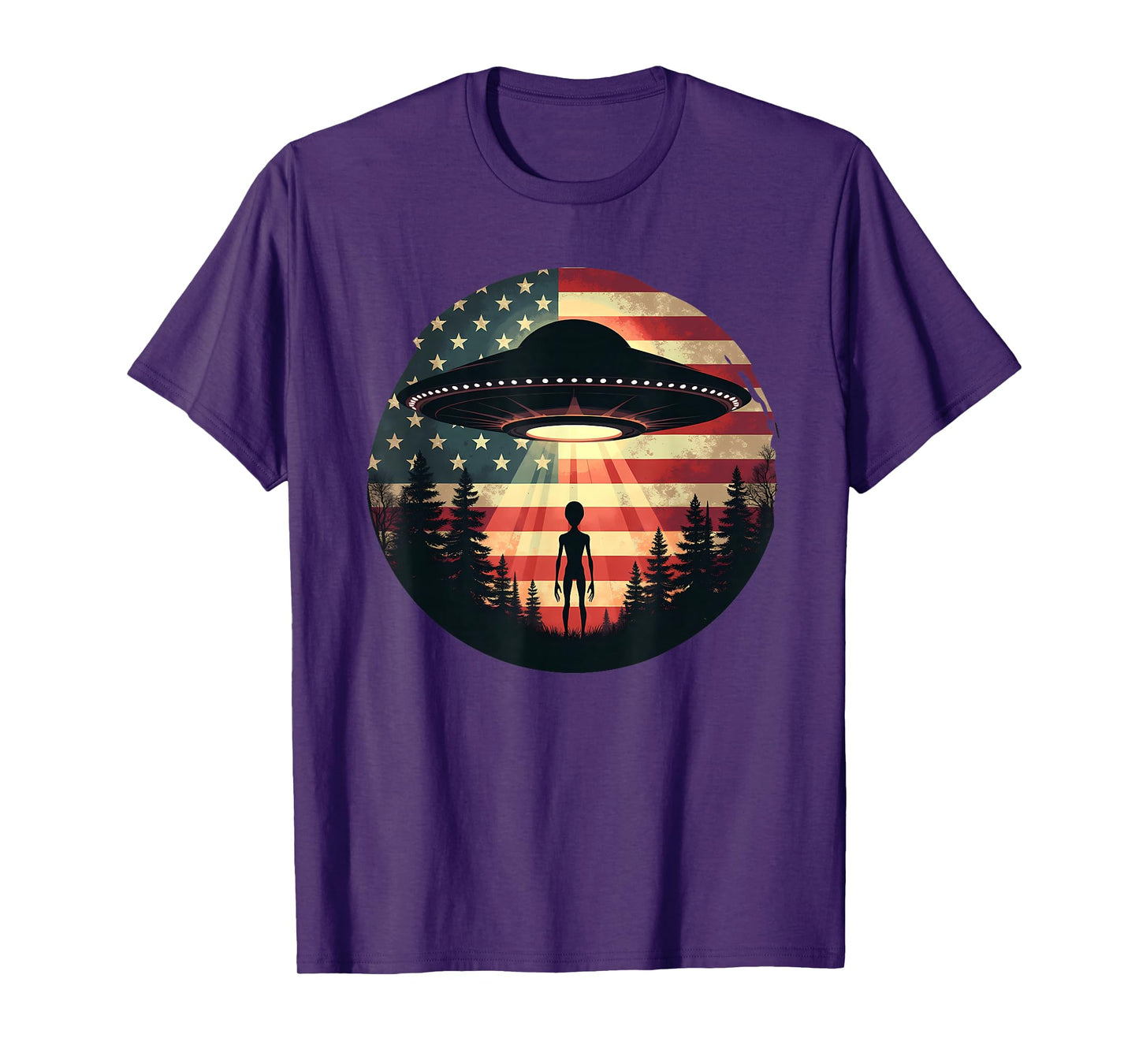 Alien/Extraterrestrial UFO American Fl Sci-Fi Patriotic T-Shirt
