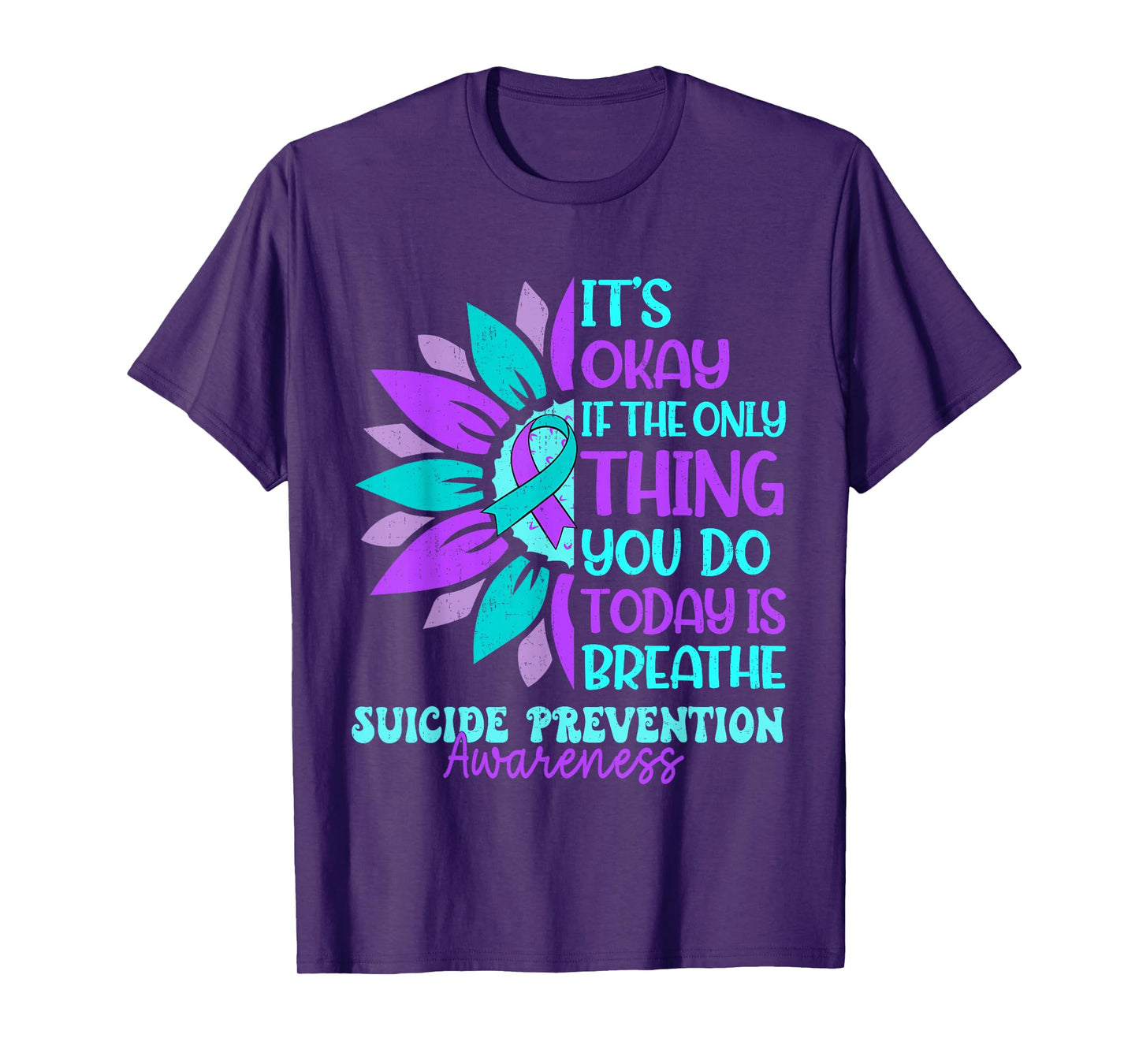 Vintage Sunflower Suicide Prevention Awareness Men Women T-Shirt