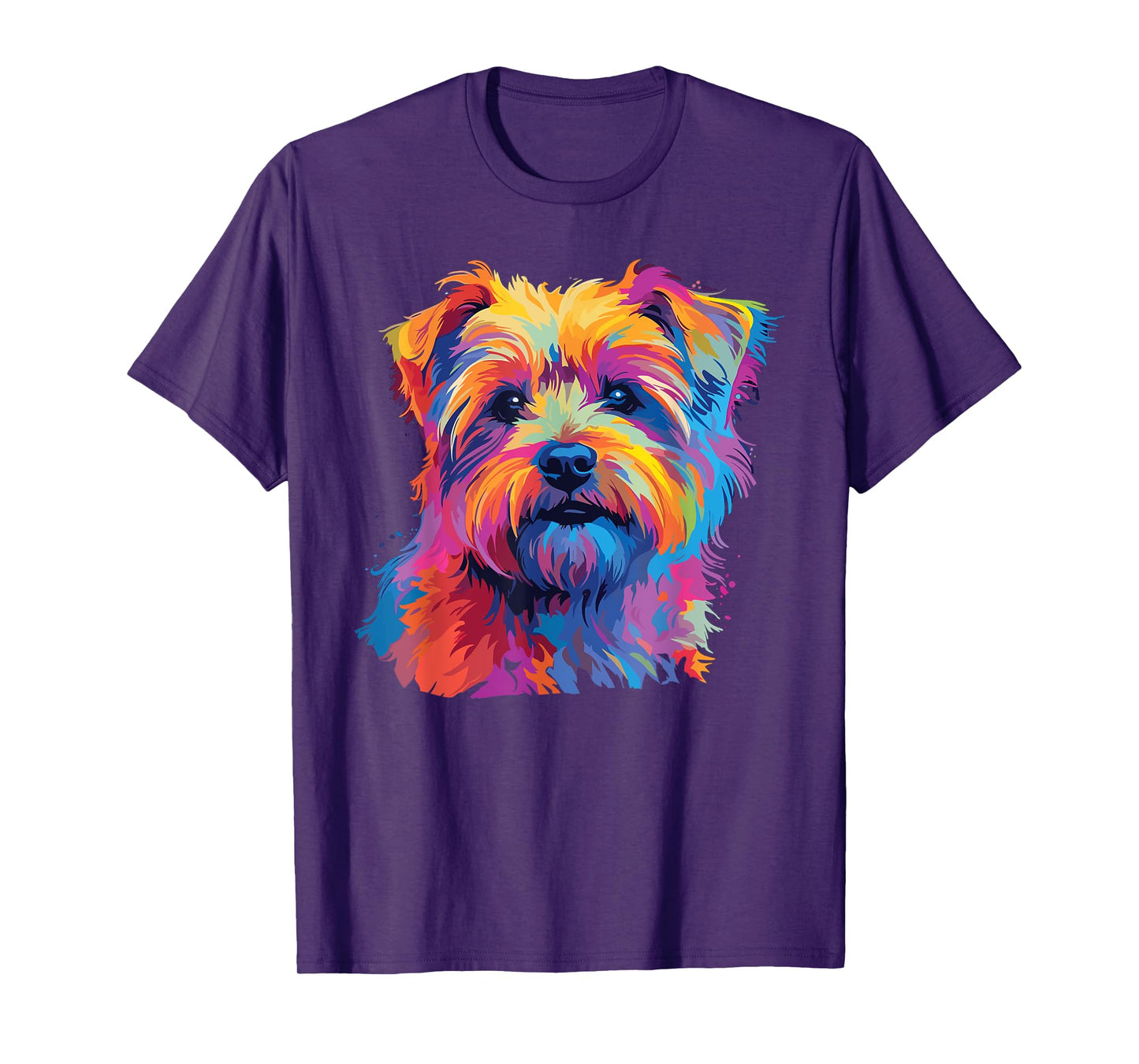 Retro Norfolk Terrier Dog Tees Unisex-Kids Multicolor Watercolor Graphic T-Shirt Small