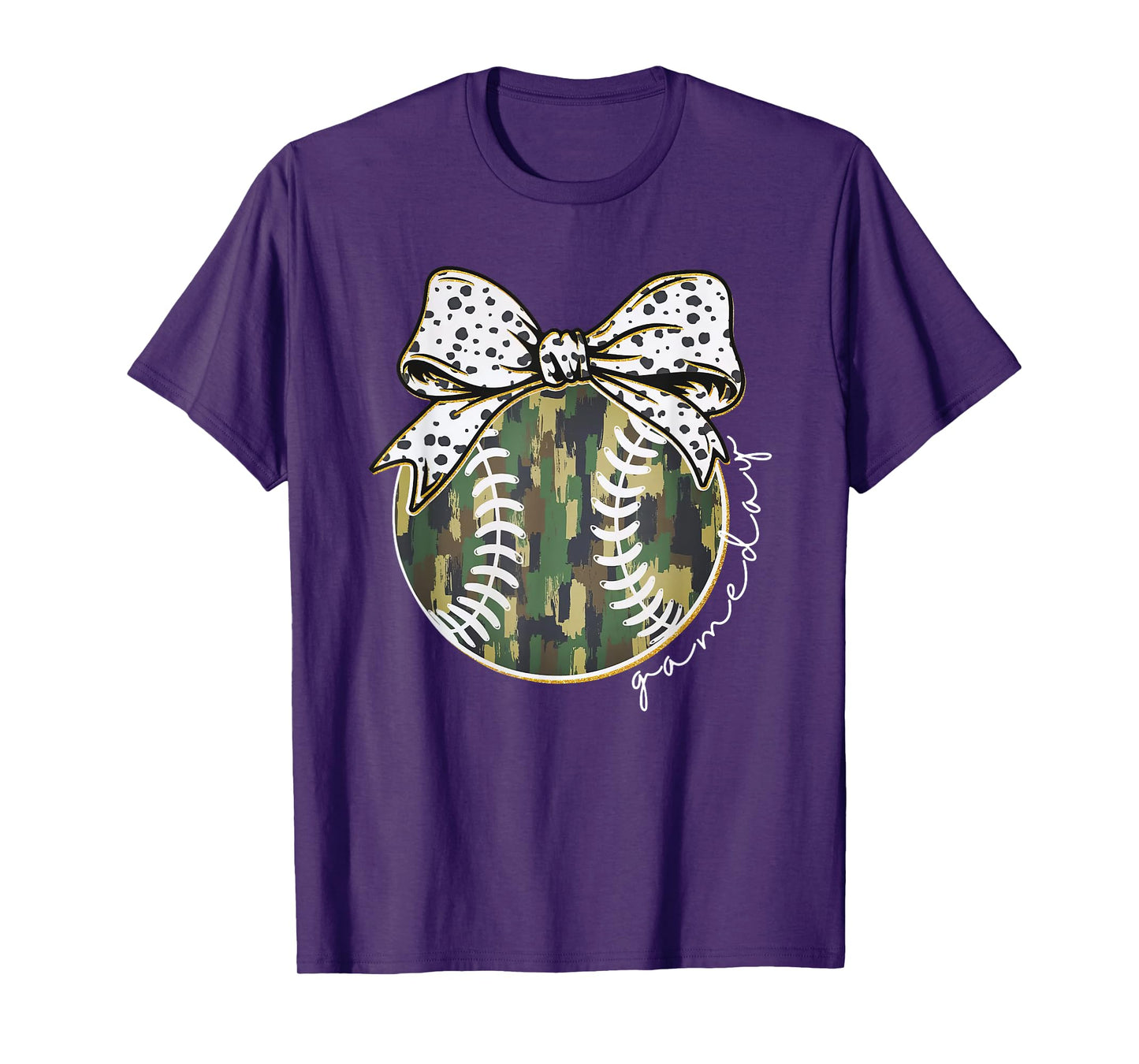 Camouflage Baseball Coquette Game Day Baseball Mama Women T-Shirt
