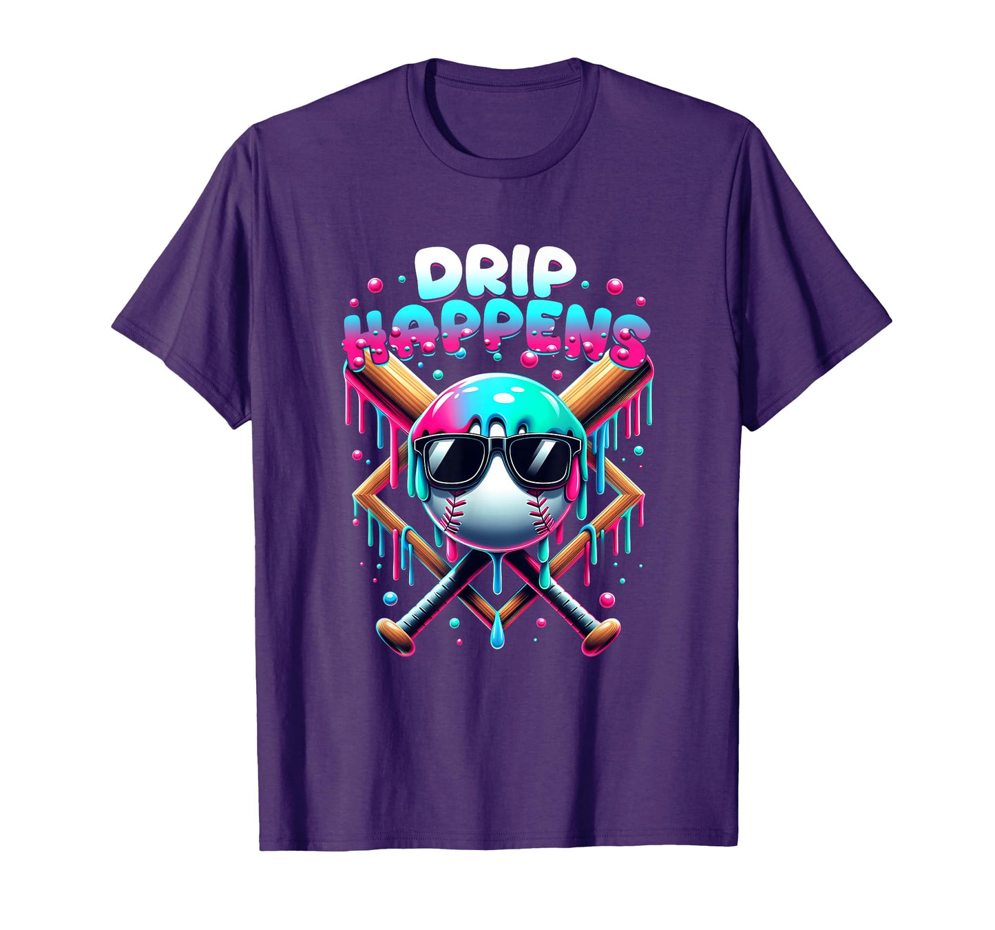 Baseball Lifestyle 101 Drip Happens Baseball Drip Icecream T-Shirt