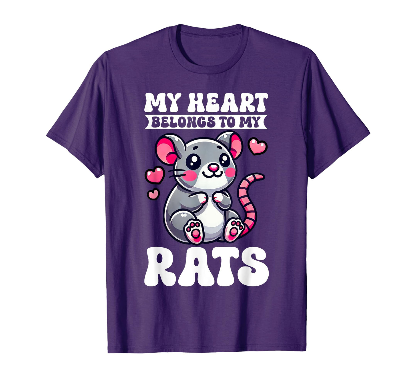 My Heart Belongs To My Rats Cute Rat Mama Mouse Mom Rodent T-Shirt