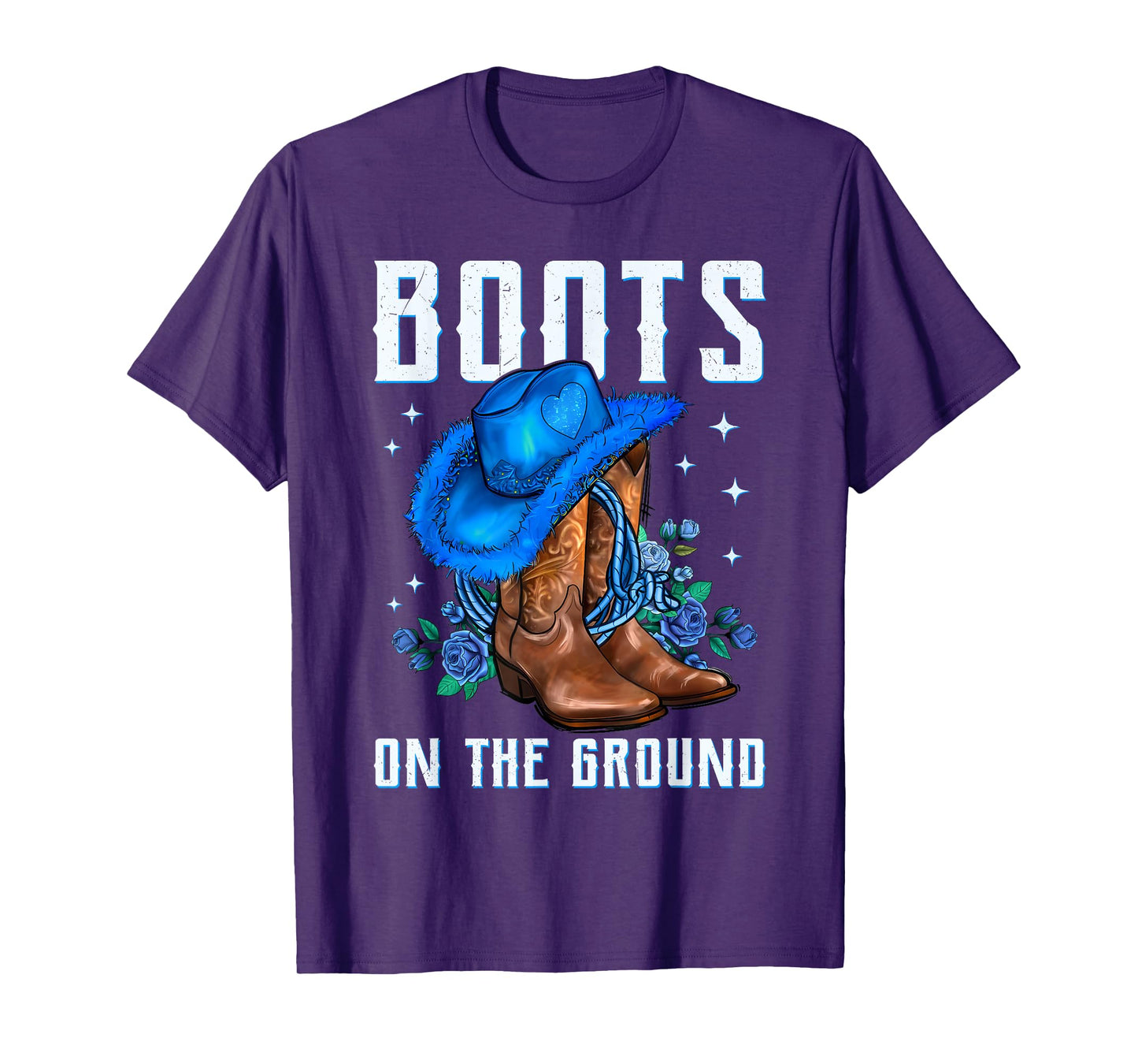 Boots On The Ground Cowboy Hat Rodeo Boots Girls T-Shirt
