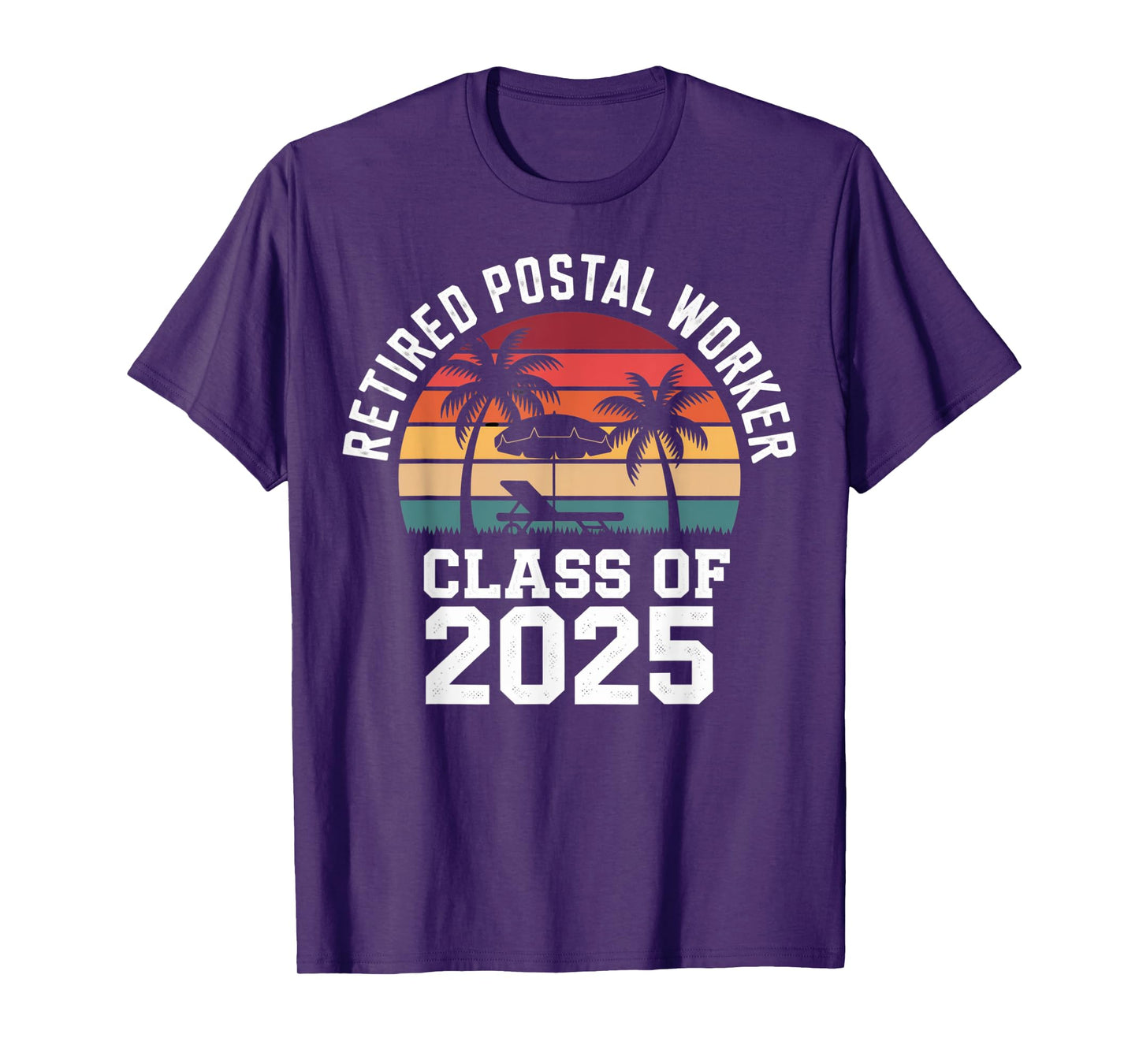 Retired Postal Worker Class Of 2025 Retro Retirement Humor T-Shirt