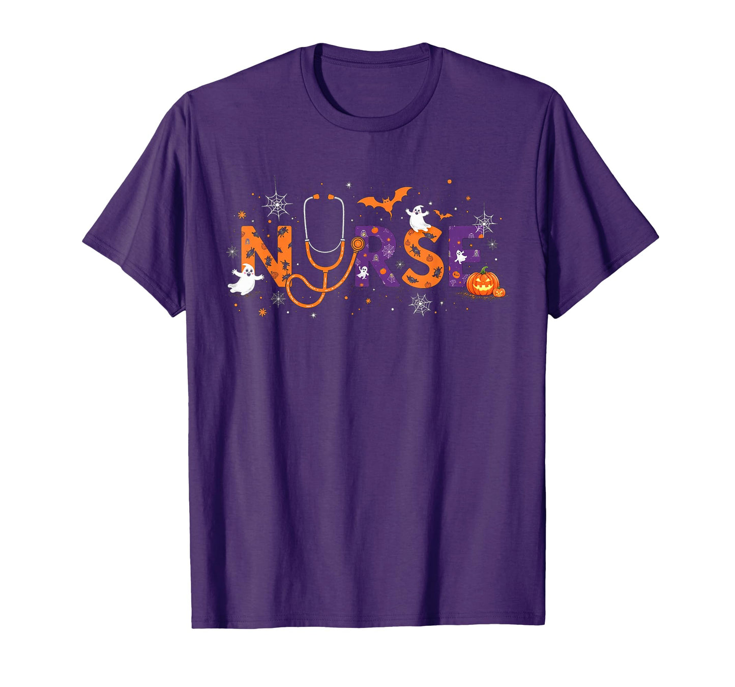 Halloween Nurse 2025 Funny Letter Nursing School Life Fall T-Shirt
