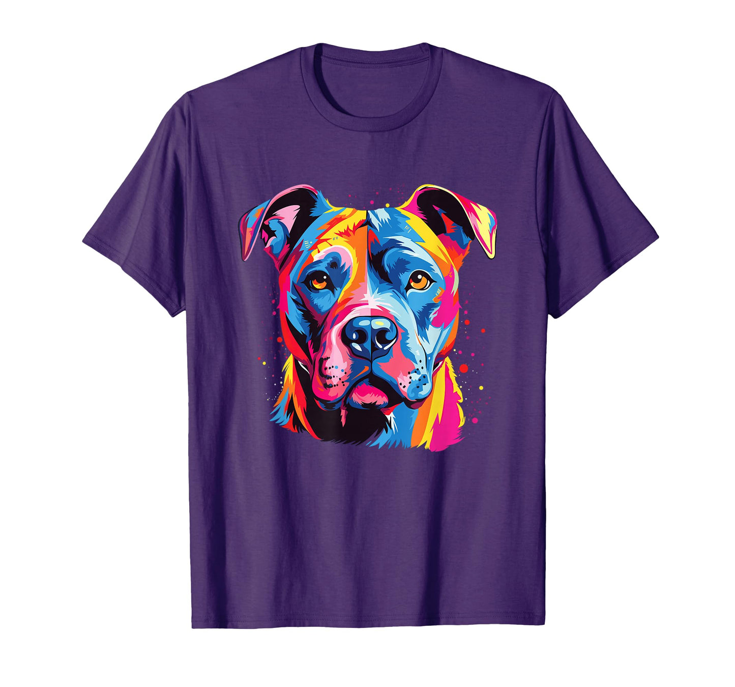 Watercolor Colorful American Pit Bull Terrier Dog T-Shirt