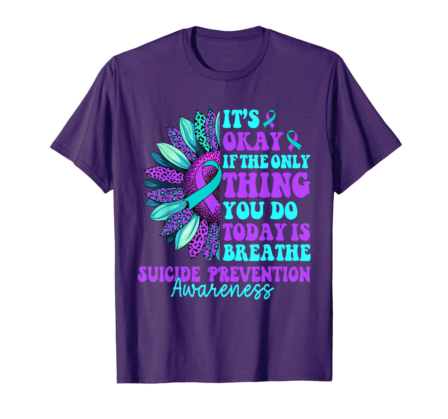 Vintage Sunflower Suicide Prevention Awareness Men Women T-Shirt