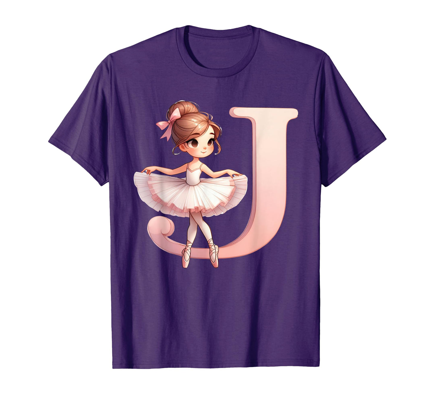 Ballerina Girl Dancing Name First Letter J Girly Tutu Ballet T-Shirt
