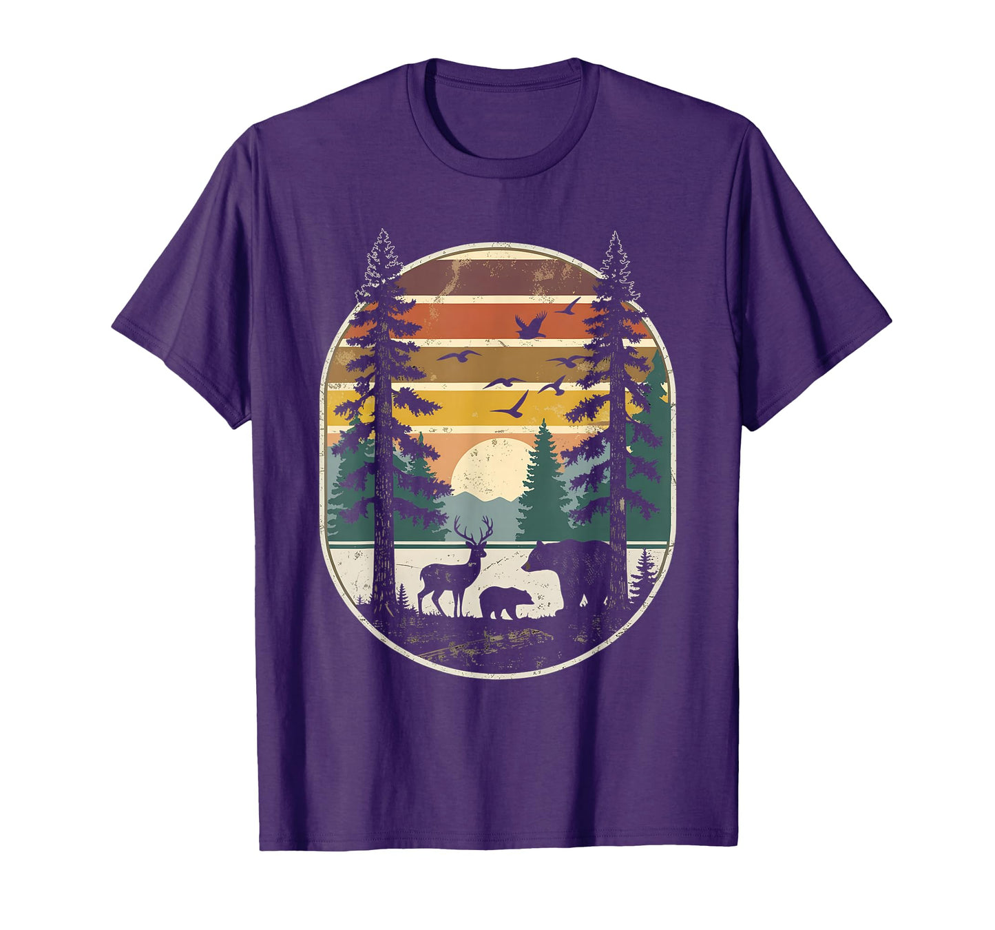Trees Wildlife Nature Vintage Forest T-Shirt