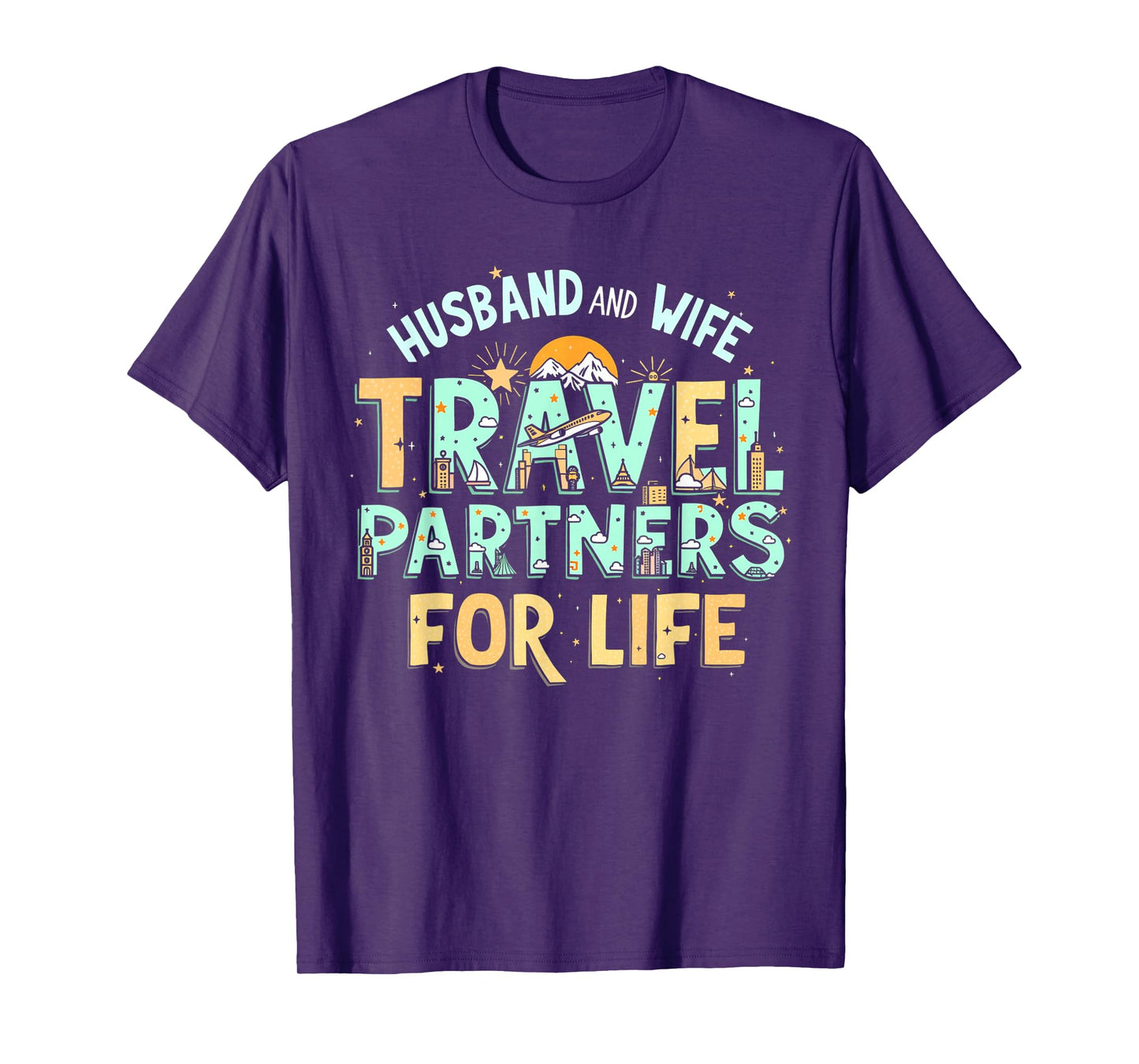 Husband And Wife Travel Trip Couples Matching Vacation T-Shirt