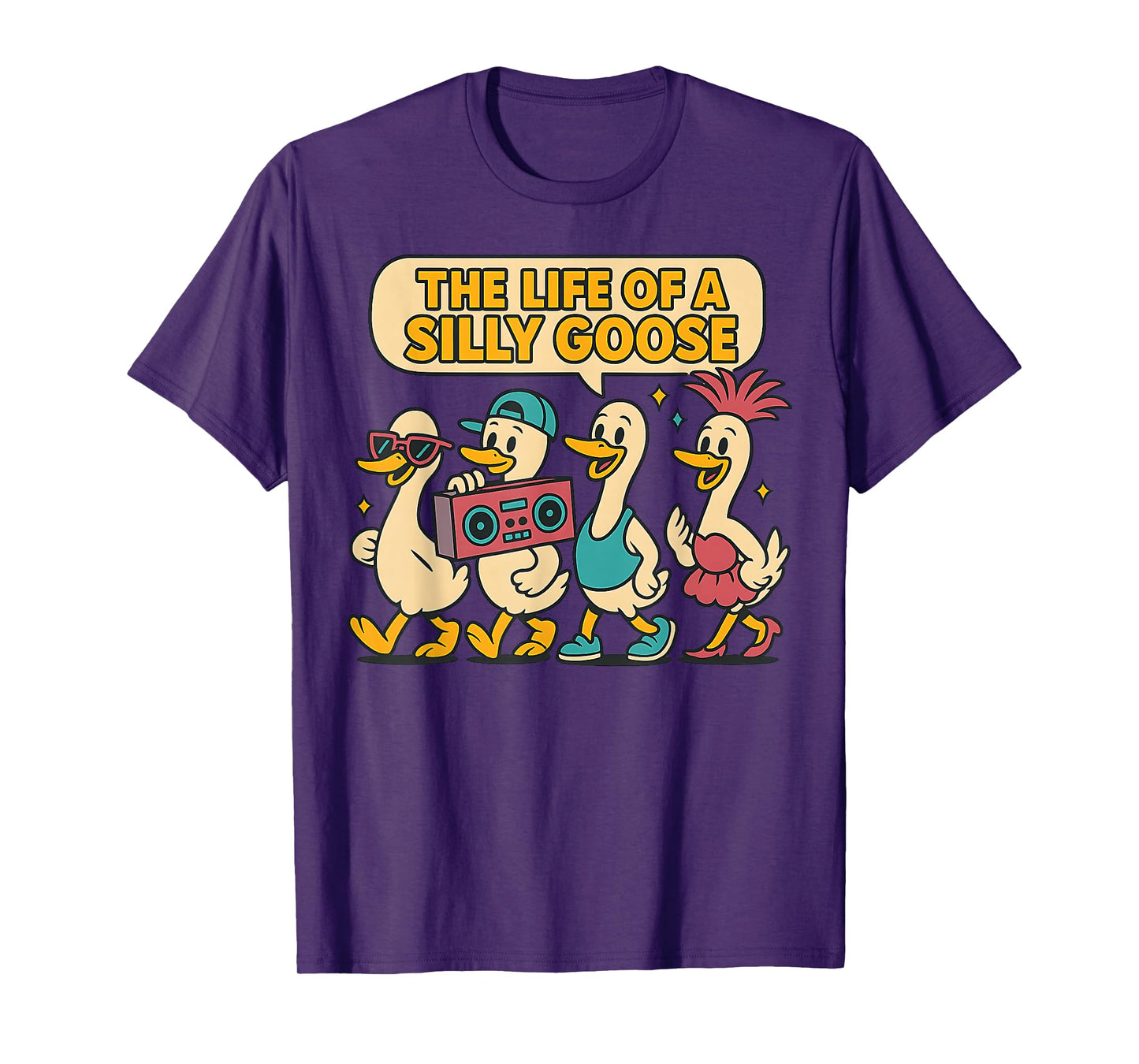 The Life of A Silly Goose Retro Funny Meme Show Girl Women T-Shirt