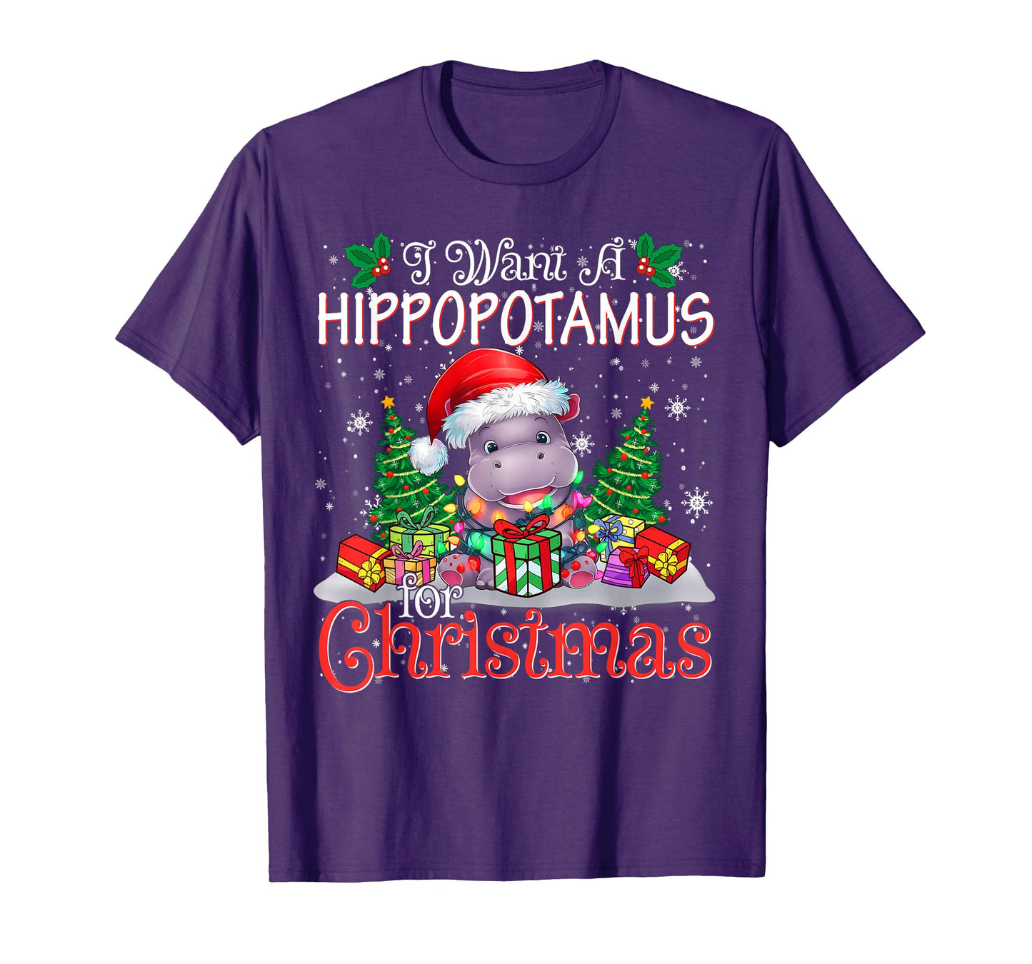 I Want A Hippopotamus Christmas Xmas Hippo Lover Boy Girl T-Shirt
