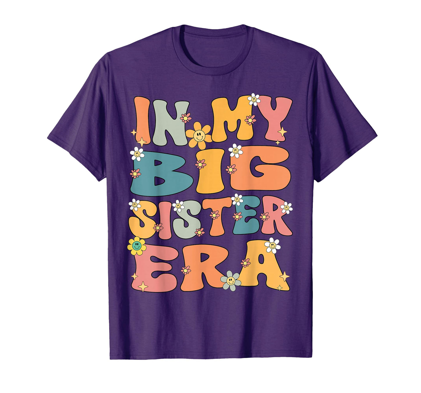 In My Big Sister Era Groovy Big Sister 2025 Cute Big Sis T-Shirt