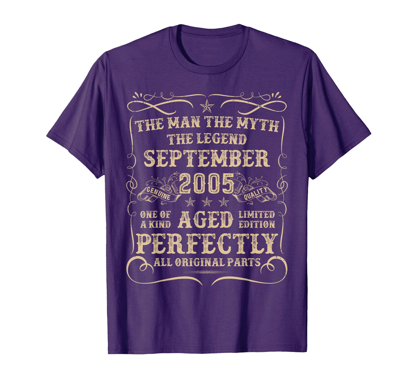 20 Year Old Birthday Gifts for Men September 2005 20th Bday T-Shirt