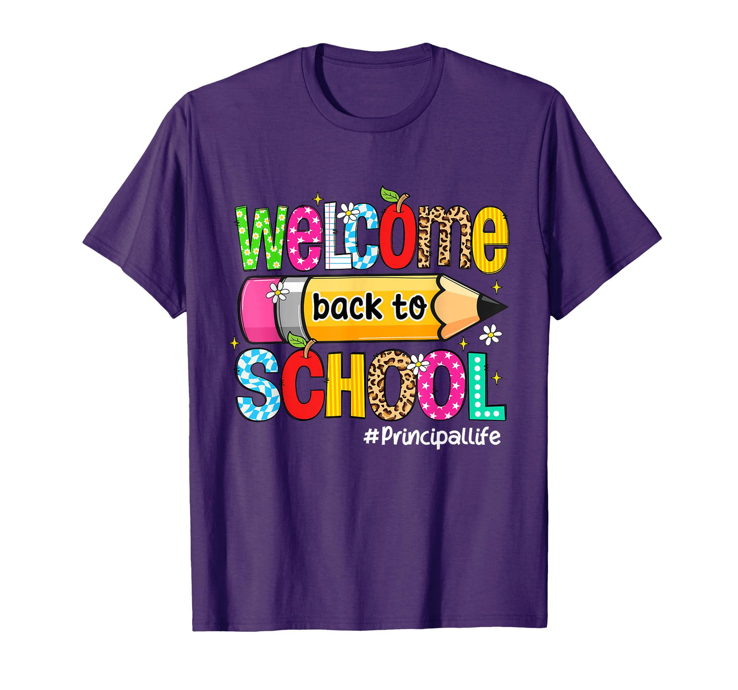 Welcome Back To School Principal Life Leopard T-Shirt