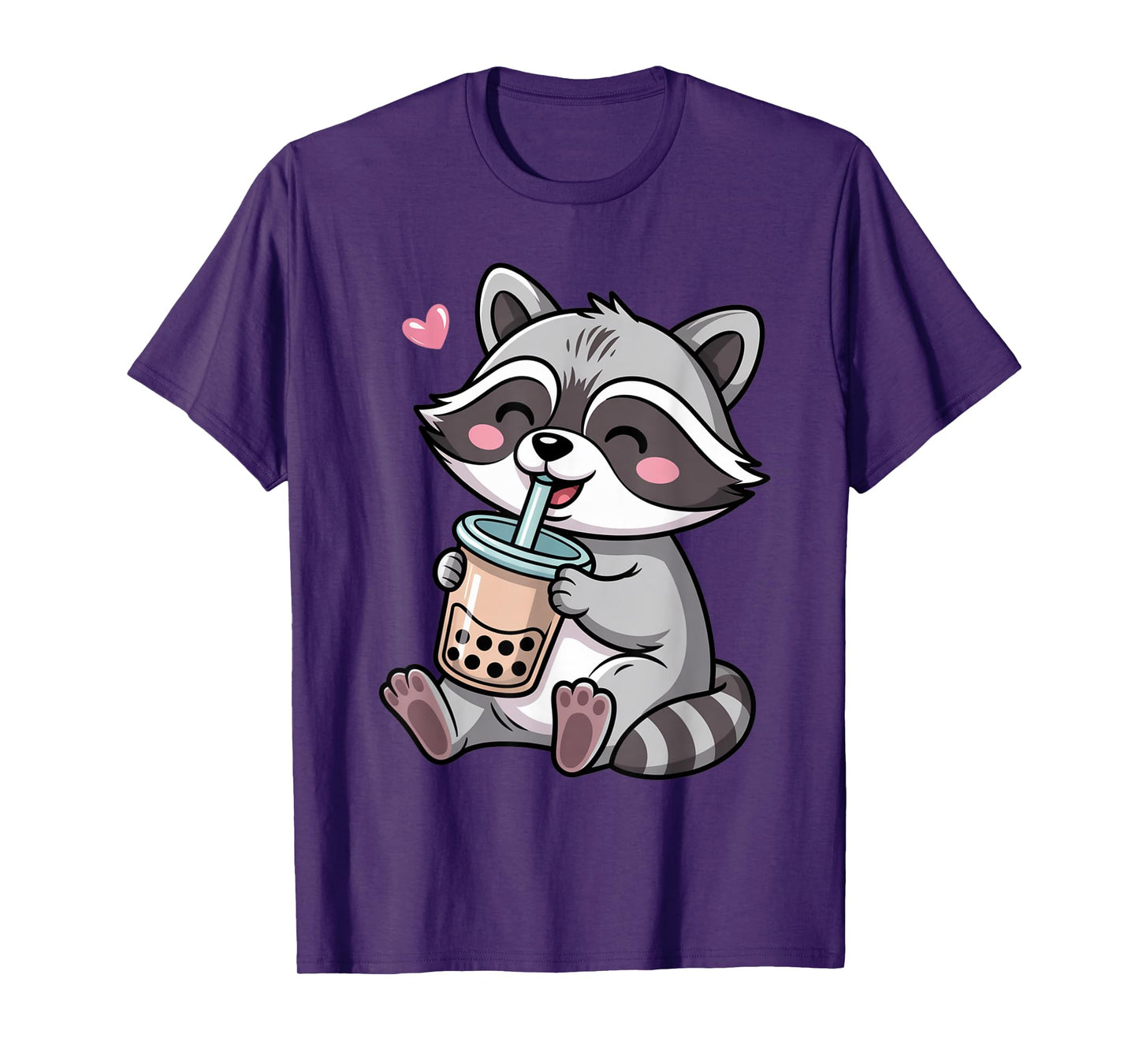 Kawaii Raccoon Boba Tea Japanese Bubble Tea Drink Anime Fun T-Shirt