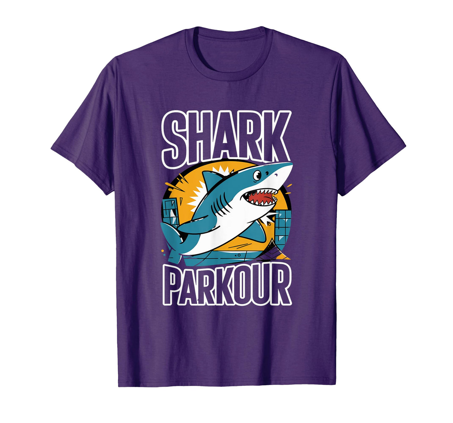 Shark Parkour Energetic Adventure Graphic T-Shirt