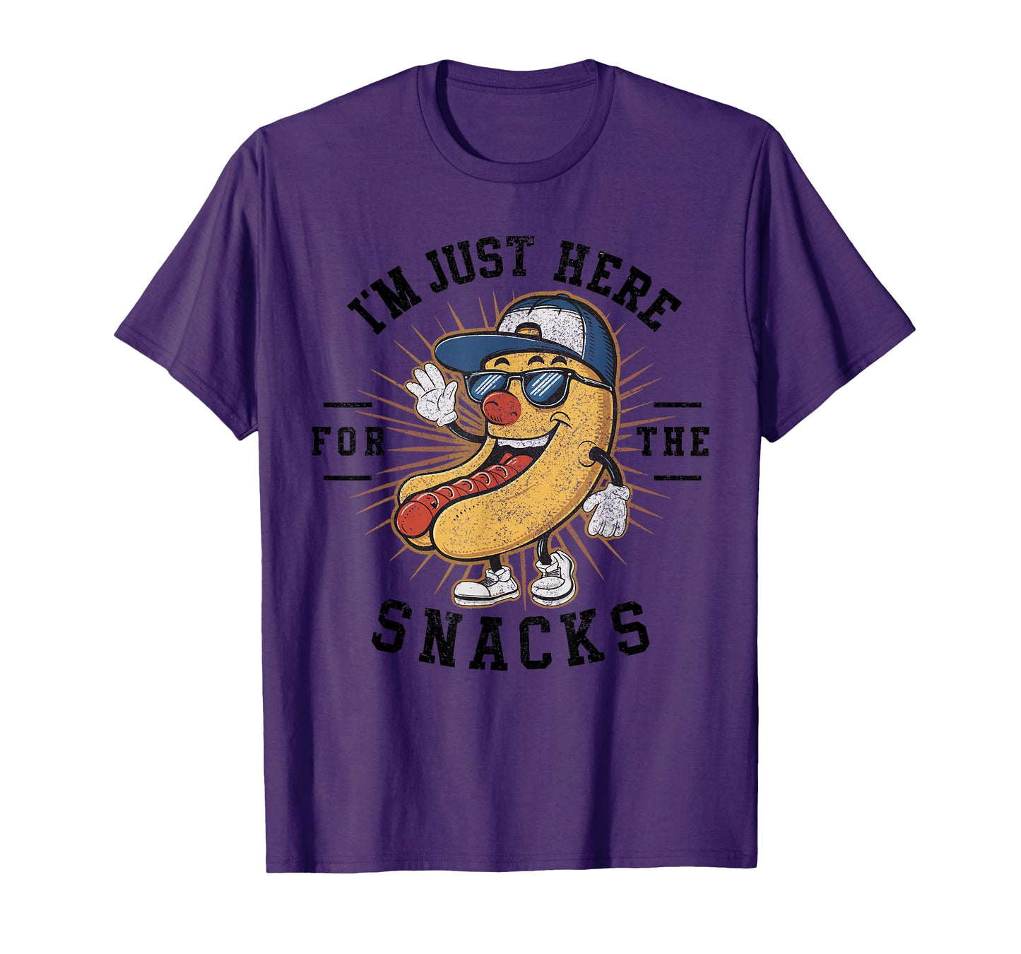 Funny I'm Just Here For The Snacks Football T-Shirt