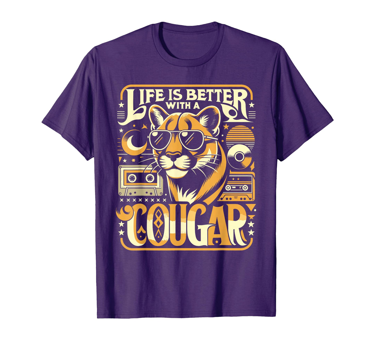 Life Is Better With A COUGAR Shirt Funny COUGARS T-Shirt