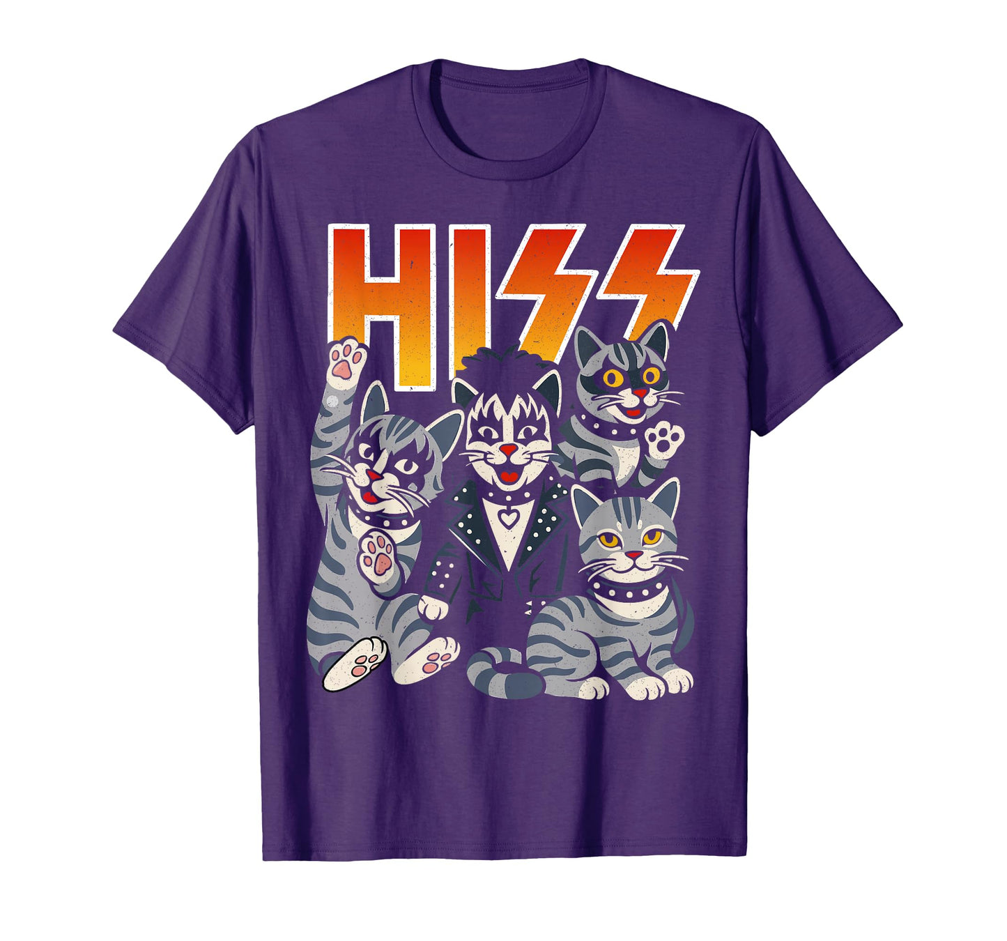 Hiss Cats Rock Kittens Kitty Rocking Music Cat Lovers T-Shirt