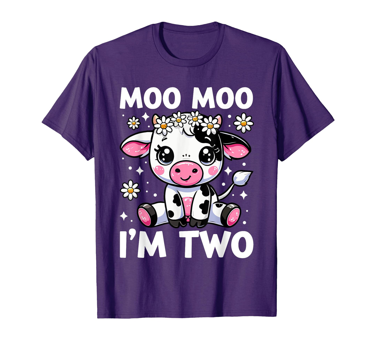 Farm Cow 2nd Birthday Toddlers, Girls, Boys Moo Moo I'm Two T-Shirt