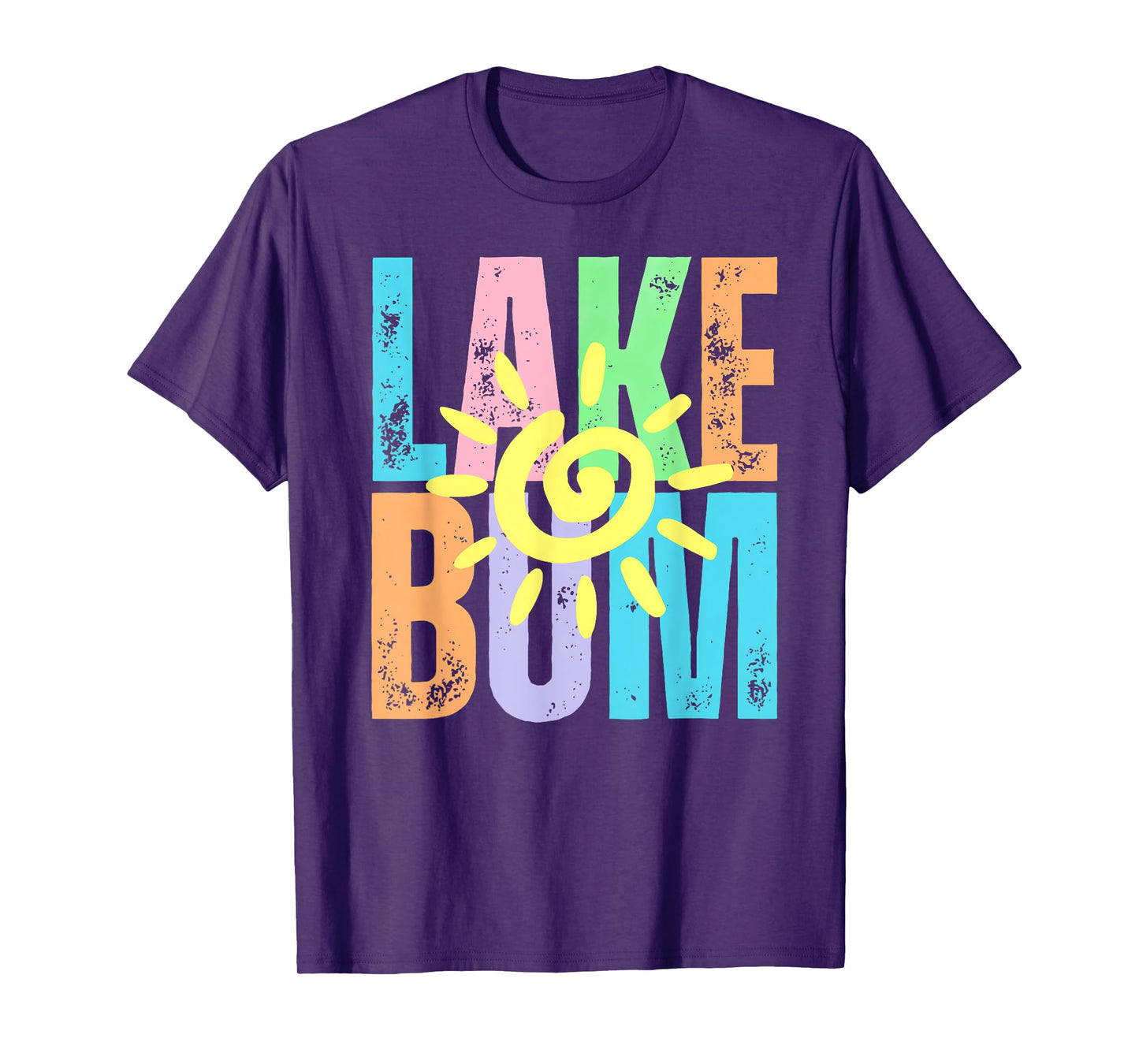Lake Bum Distressed Summer Vacation Lake Life Sun T-Shirt