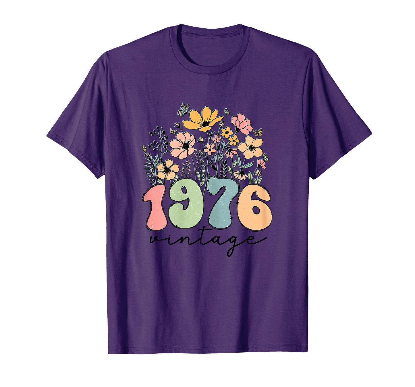 48 Year Old Women 1976 Vintage Wildflower 48th Birthday Gift T-Shirt