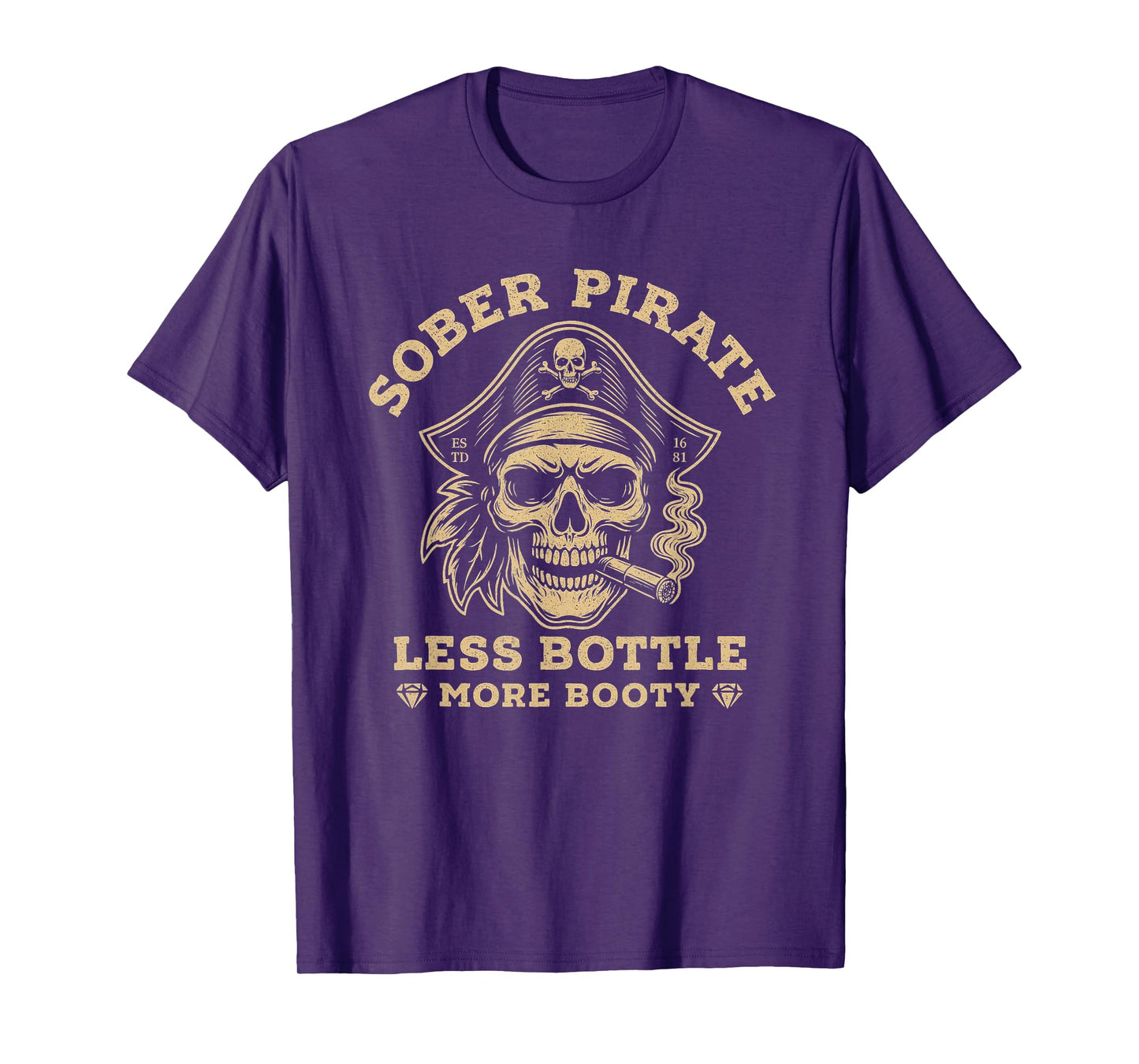 Sober Pirate Less Bottle More Booty Funny Tee T-Shirt