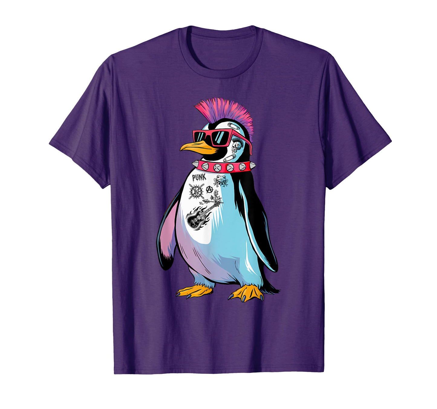 Punkuin Funny Punk Rock Punk Rocker Penguin Costume T-Shirt