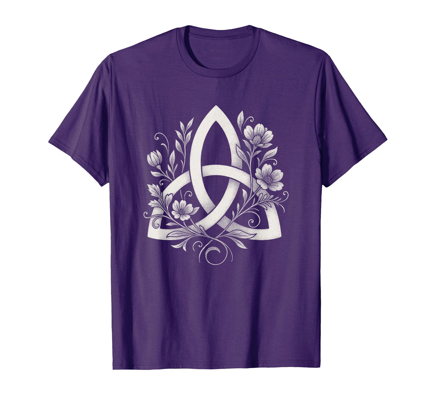 Celtic Knot Triquetra Druid Floral Flowers Pagan Symbol Art T-Shirt
