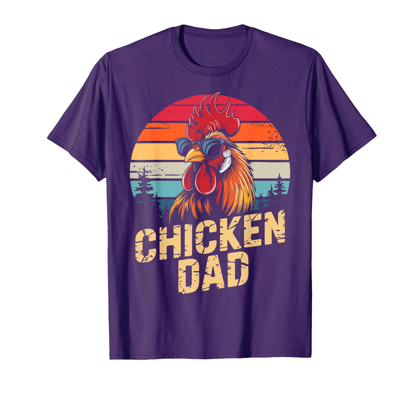 Men Chicken Dad Vintage Poultry Farmer Daddy Fathers Day T-Shirt
