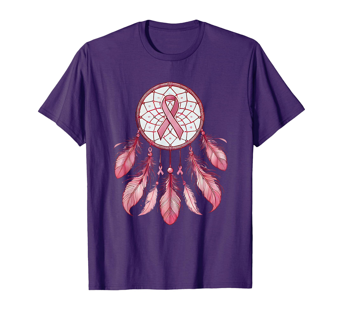 Pink Ribbon Native Indian DreamCatcher Art Breast Cancer T-Shirt