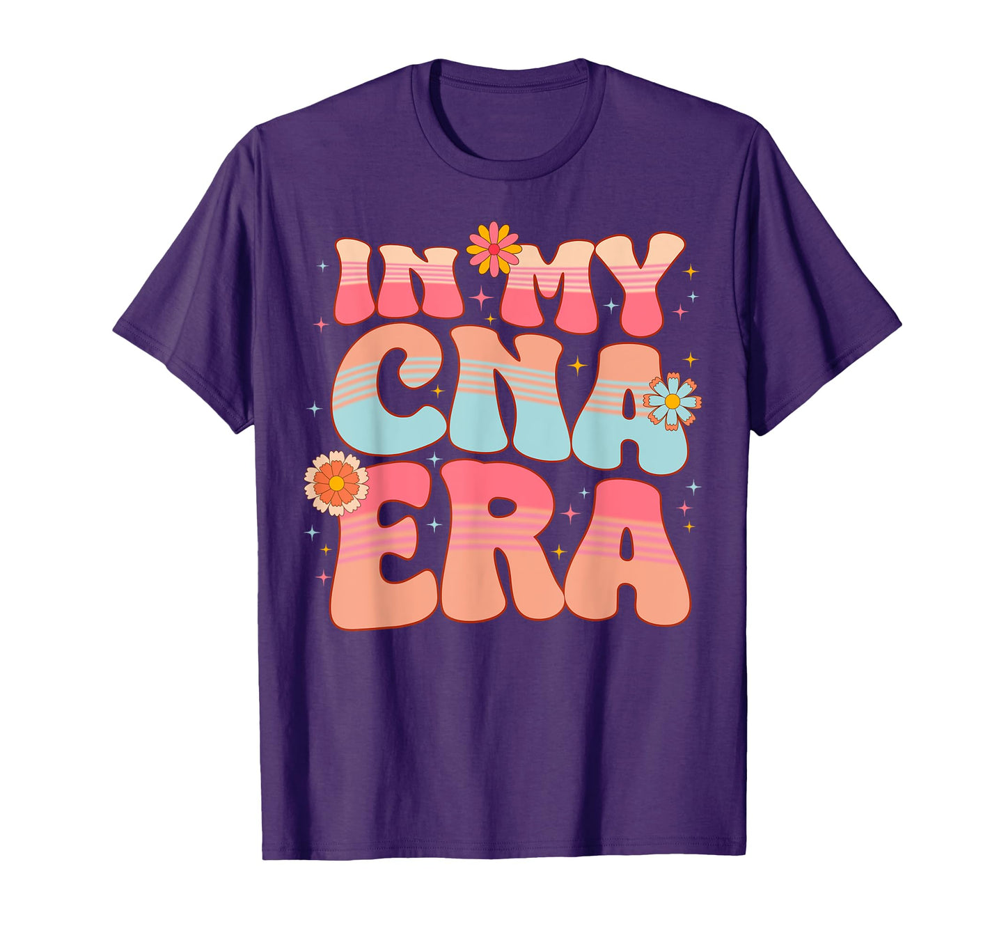 Groovy Retro In My CNA Era Hippie Groovy Love Nurse Life T-Shirt