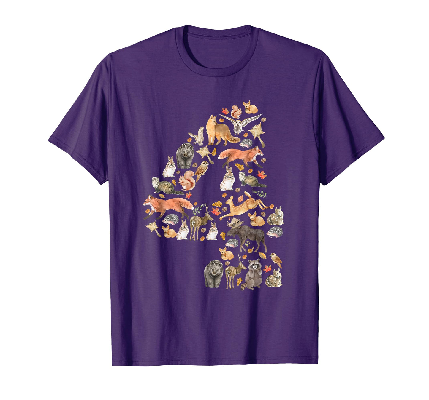 Happy 4th Birthday Forest Animals Nature Wildlife Woodland T-Shirt