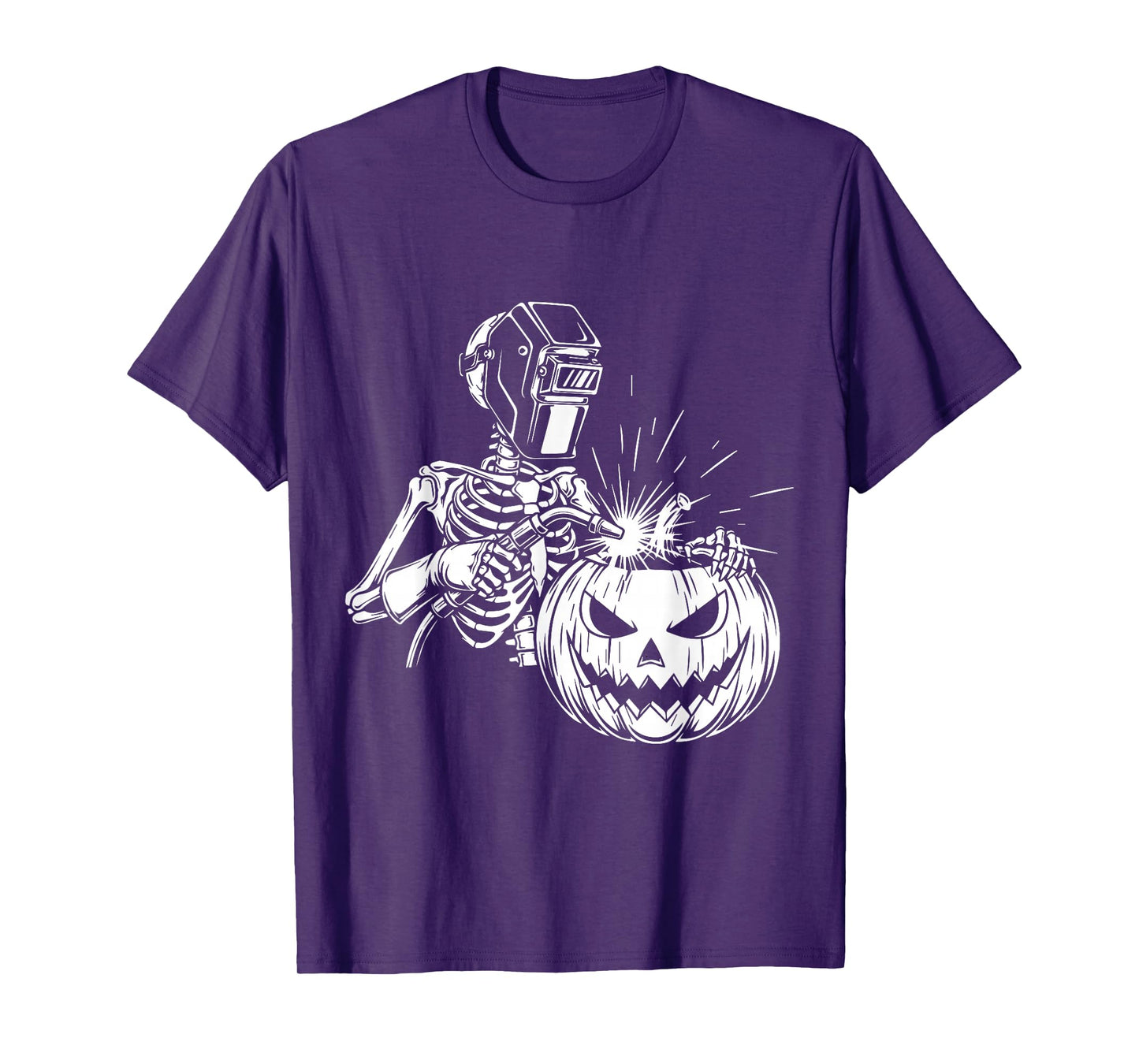 Funny Skeleton Welding Halloween Welder Pumpkin Carving T-Shirt