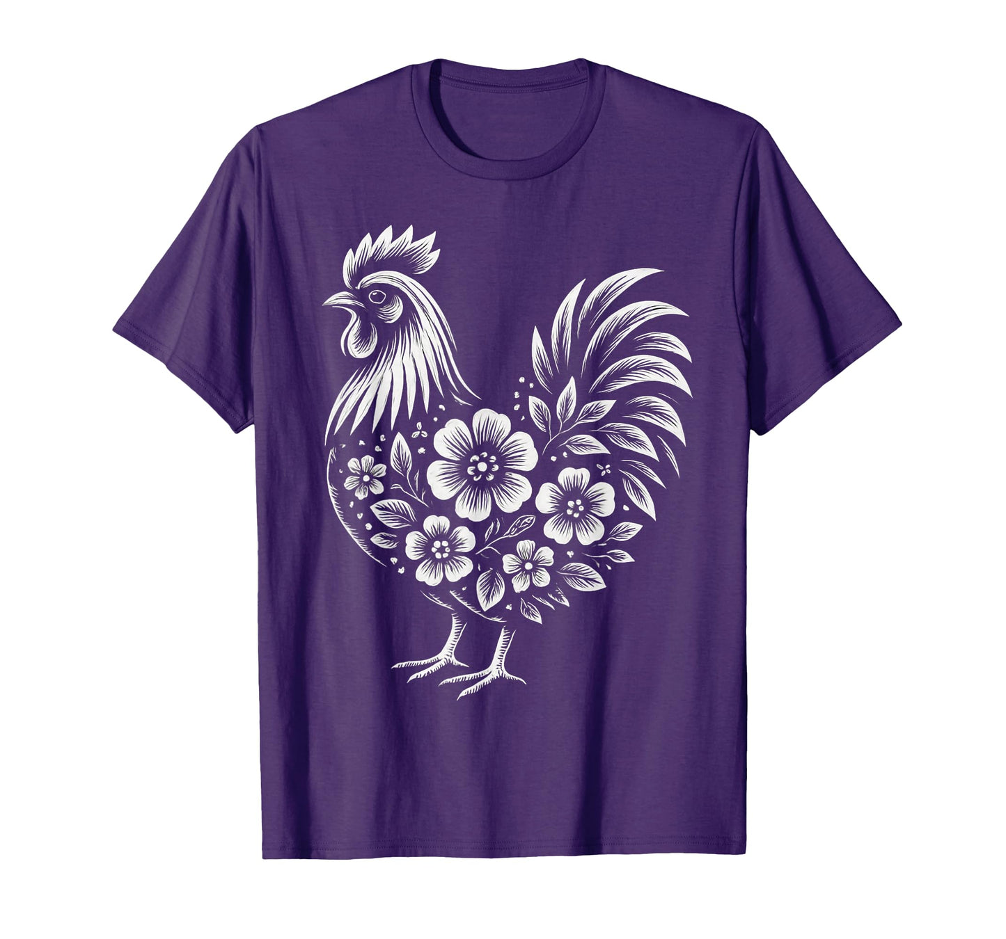 Chicken Floral Vintage Farm Girls Women Lover Cute Chicken T-Shirt