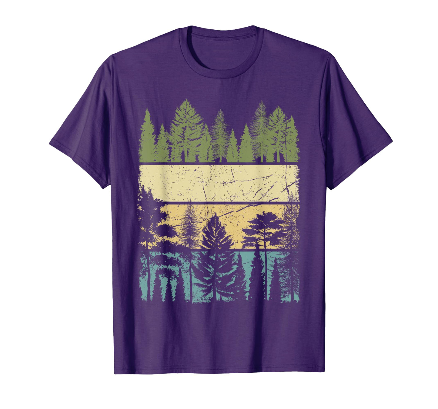 Vintage Forest Trees Wildlife Nature Hiking Camping T-Shirt