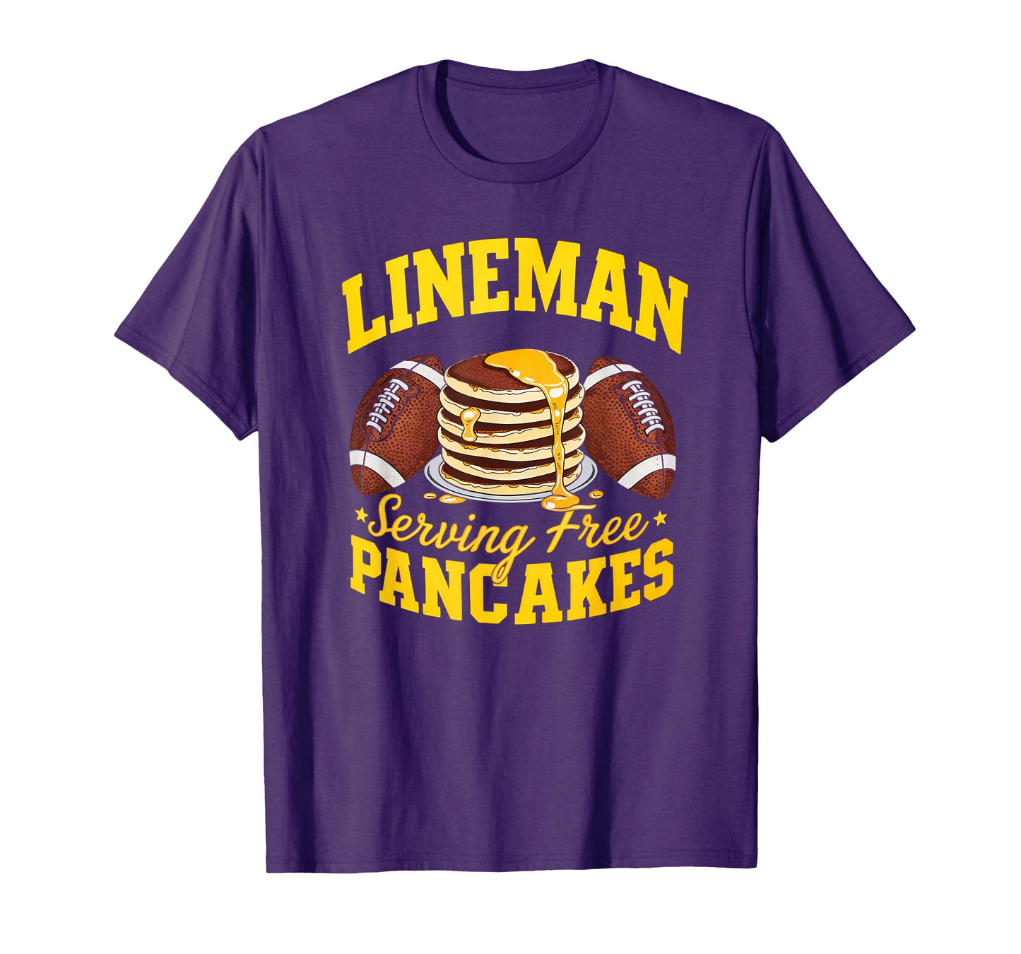 Lineman Serving Pancakes Daily Football Lineman Graphic T-Shirt