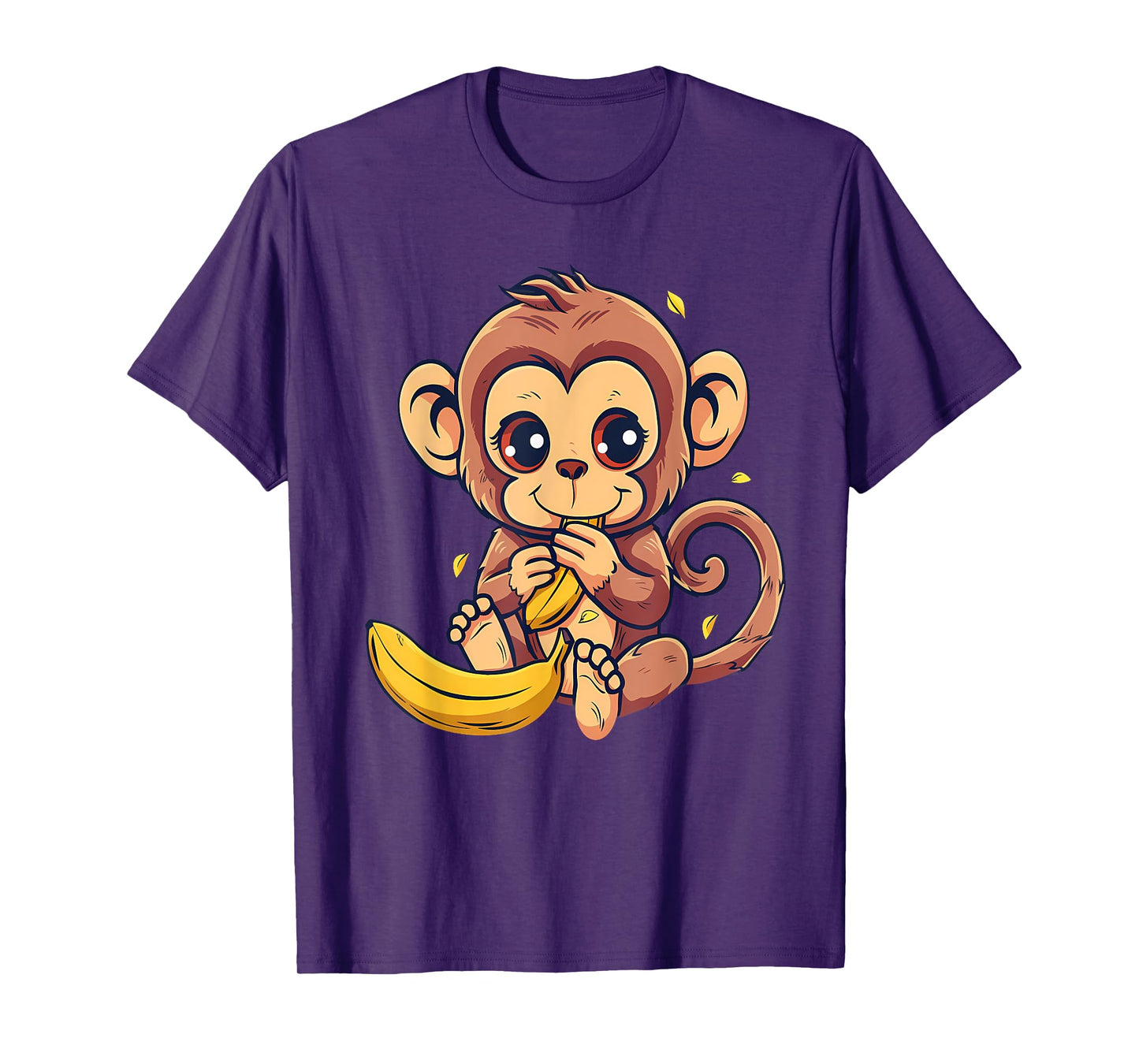 Banana Monkey Cute Monkey Wildlife Animal Art Drawing T-Shirt